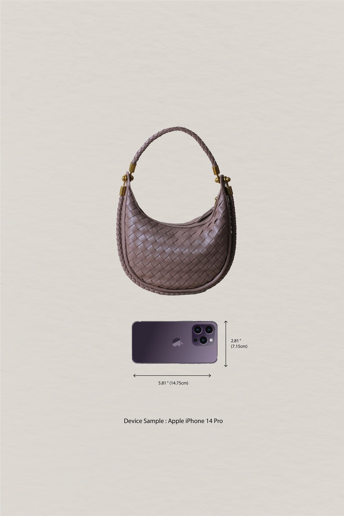Artisan Elegance Crescent Bag - Mocha Mousse