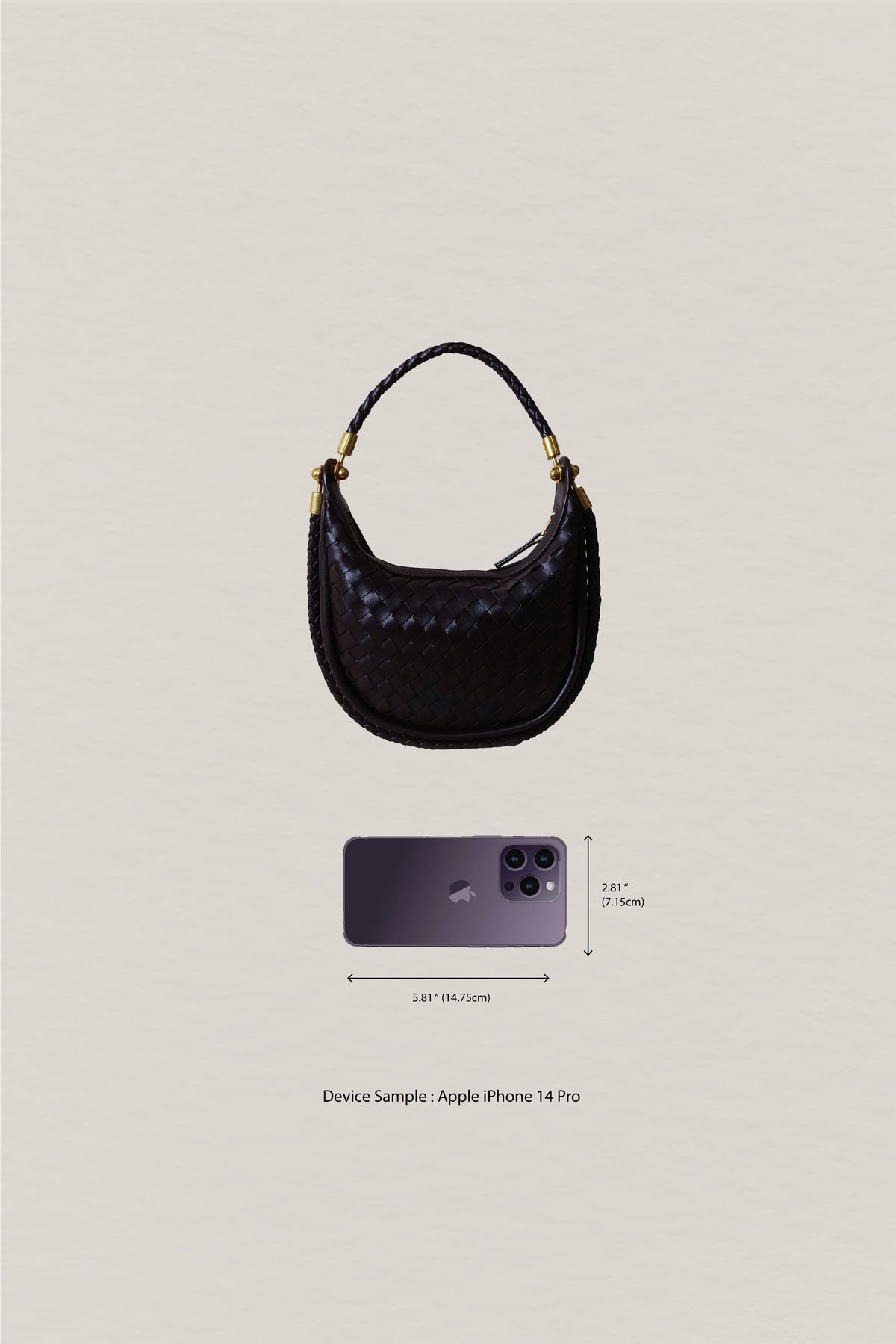 Artisan Elegance Crescent Bag - Black Currant