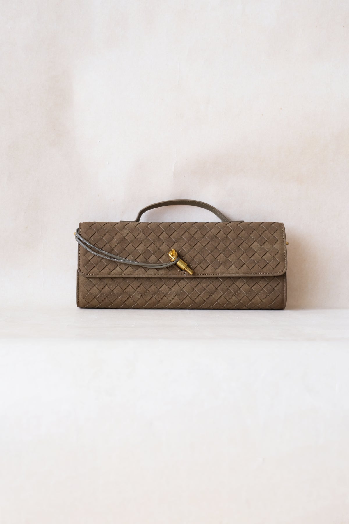 Artisan Crafted Flap Bag - Khaki