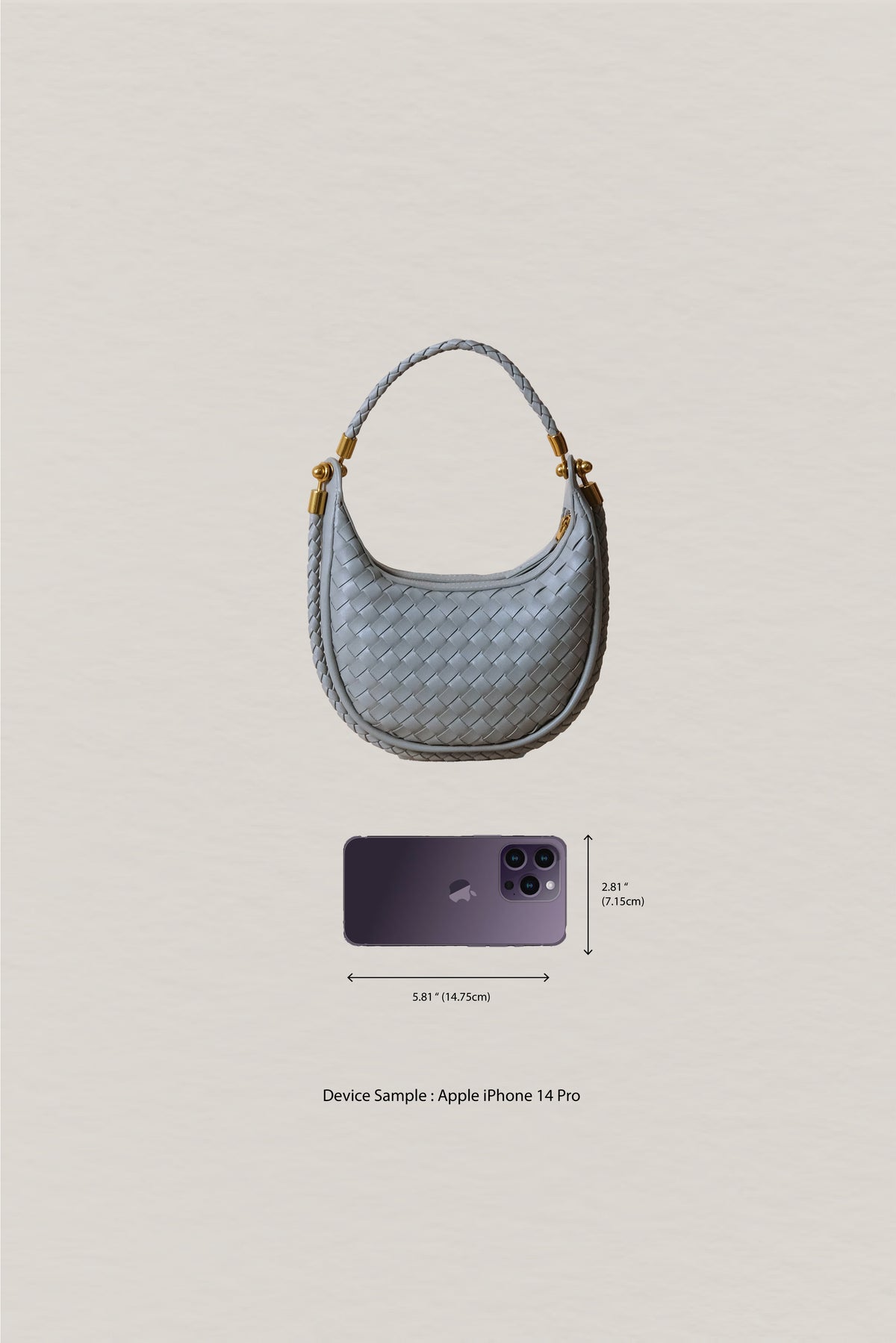 Artisan Elegance Crescent Bag - Agate Grey