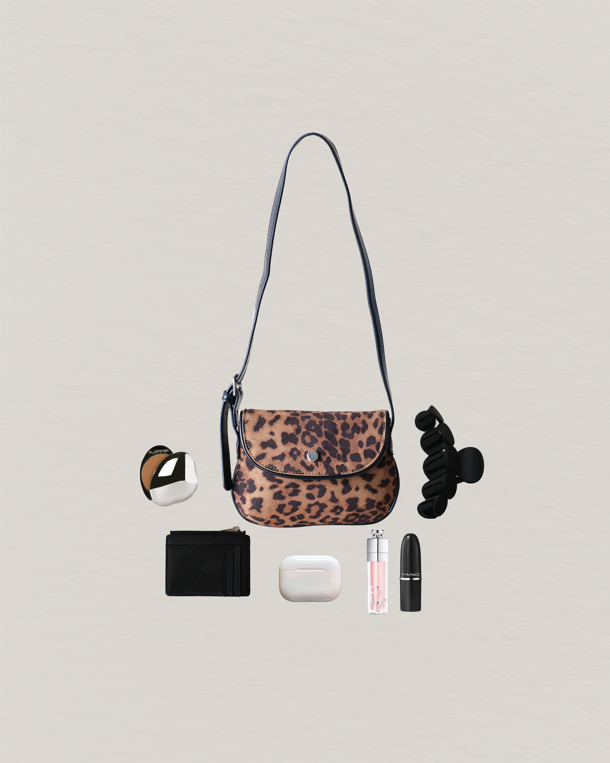Classic Saddle Underarm Bag - Cocoa Leopard Print