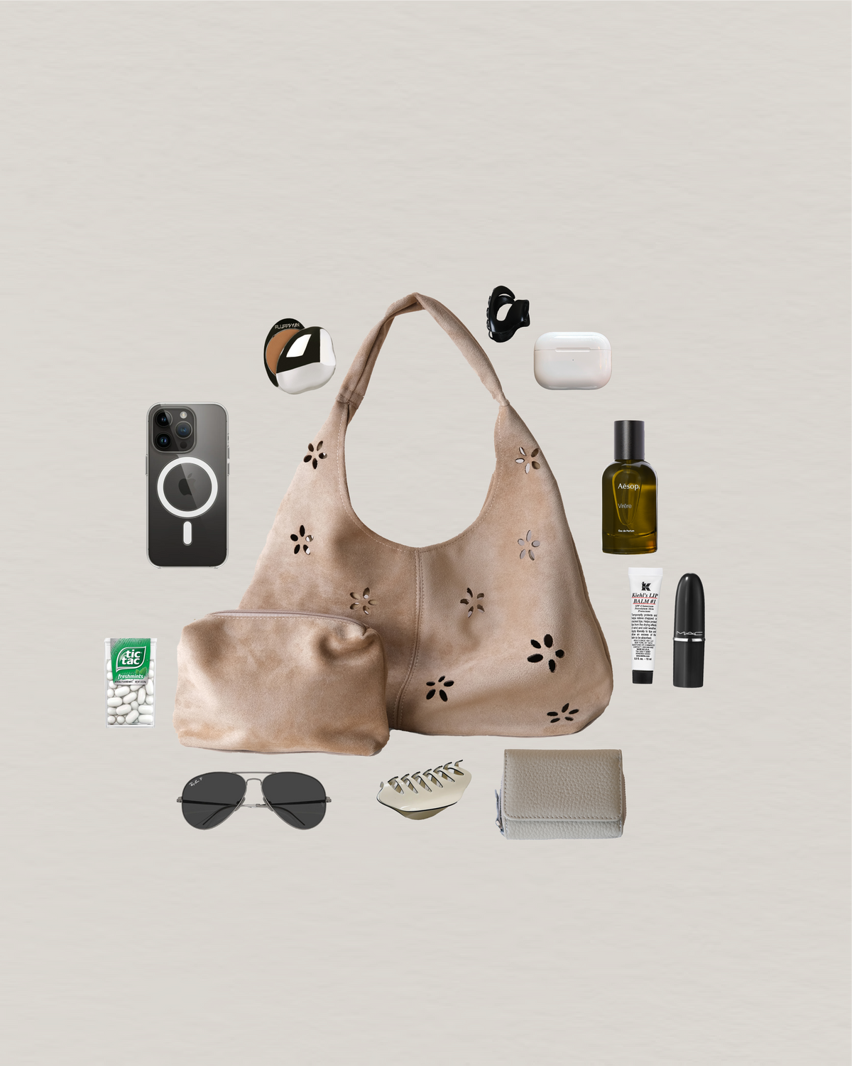 Chic Minimalist Shoulder Tote - Khaki