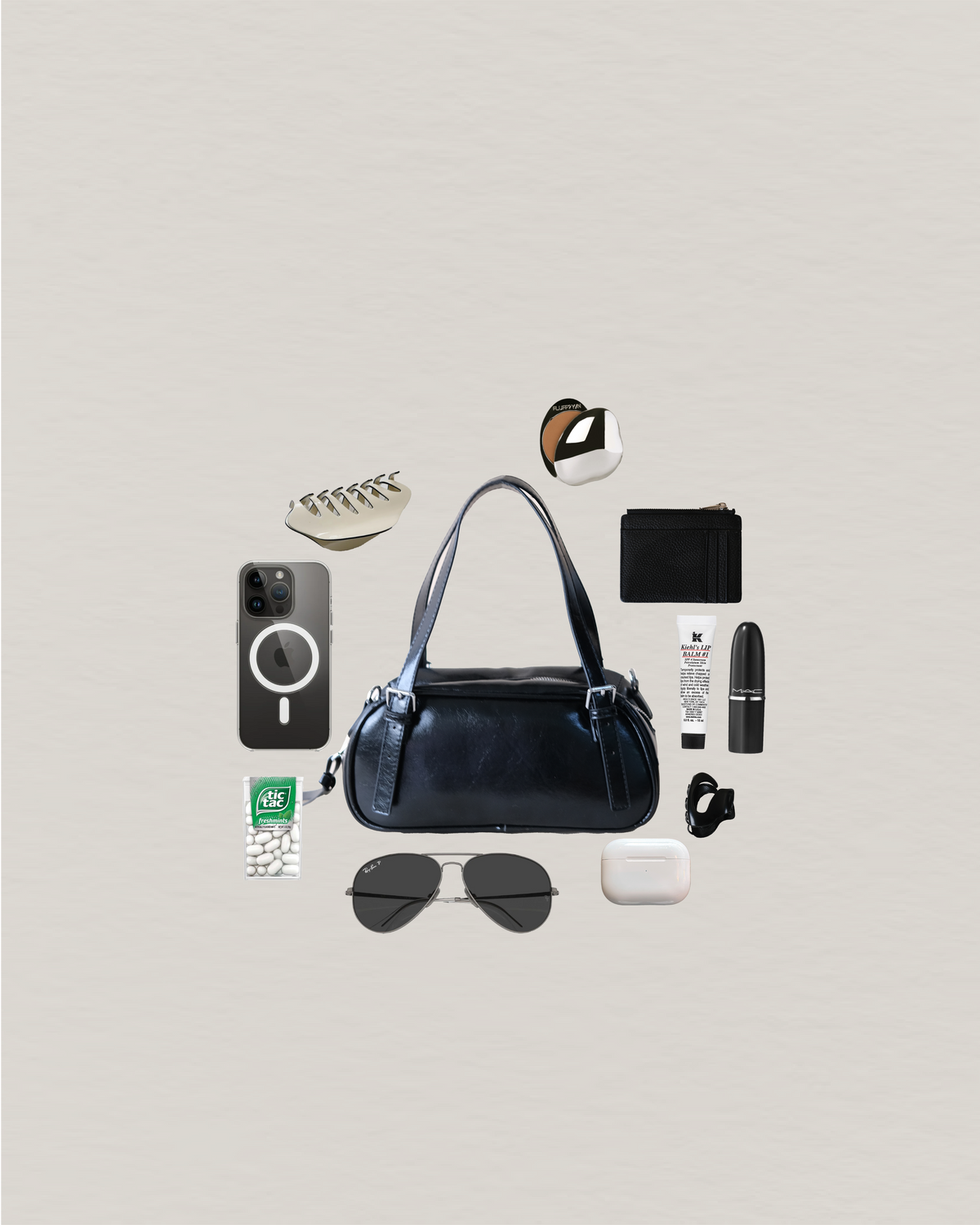 Vintage Baguette Shoulder Bag - Classic Black