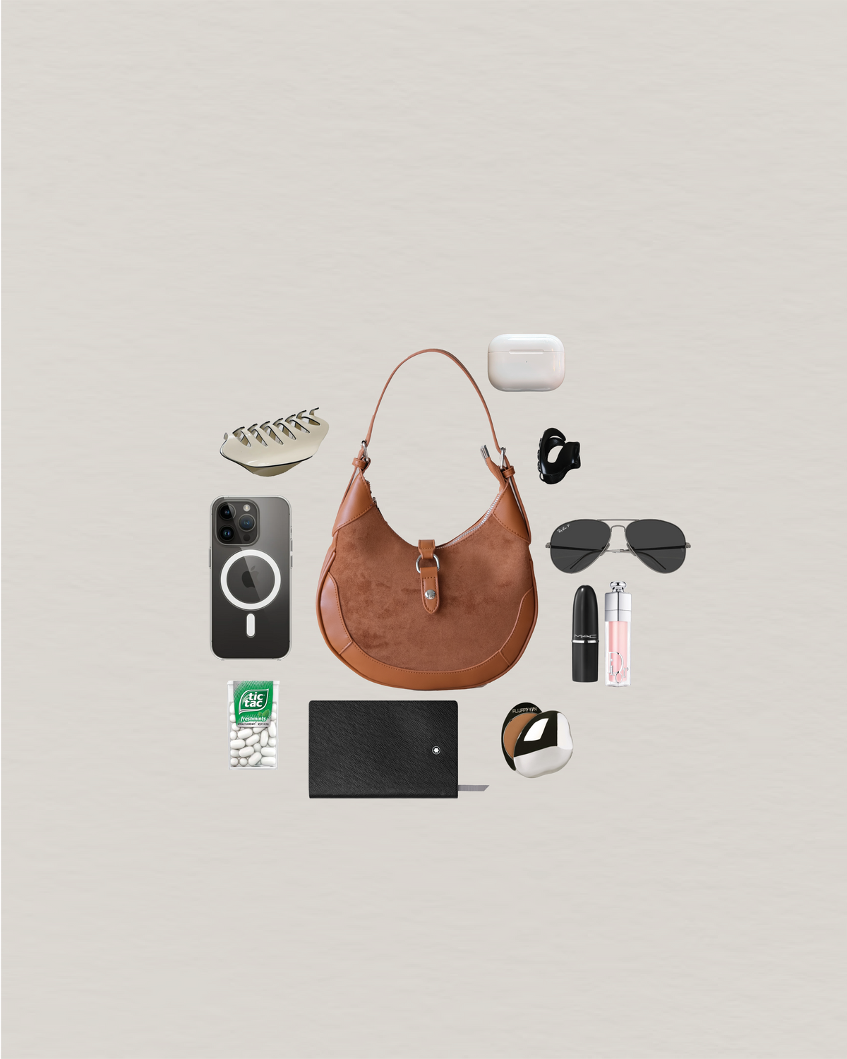 Classic Velvet Saddle Handbag - Chestnut
