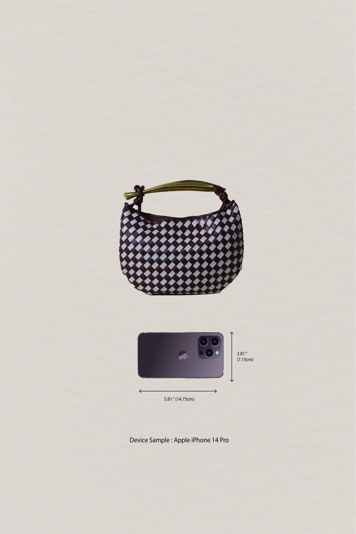 Artisan Classic Dumpling Bag - Burgundy & Ivory Plaid