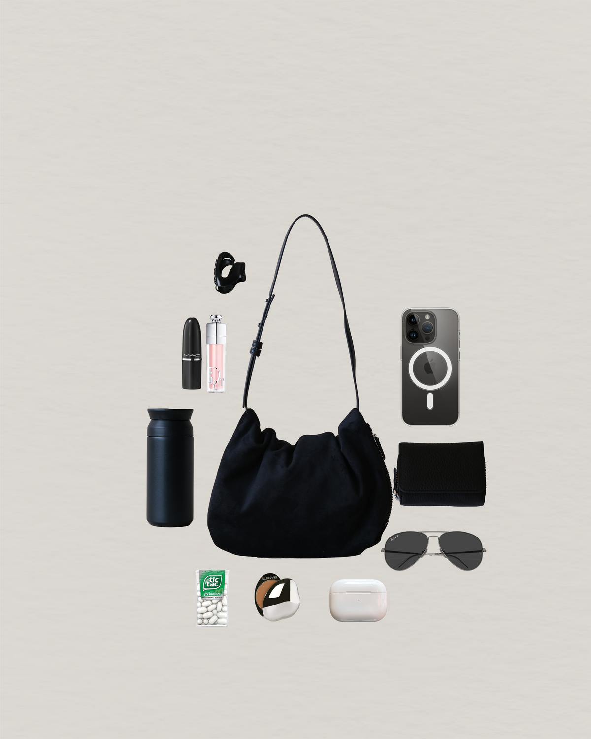 Classic Ruched Bag - Classic Black