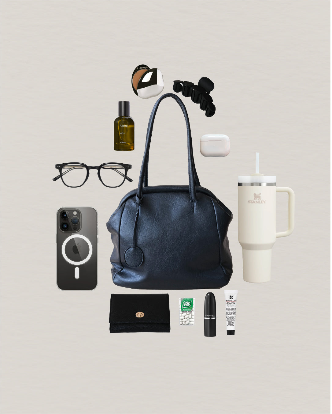 The Isabelle Shell Tote - Classic Black