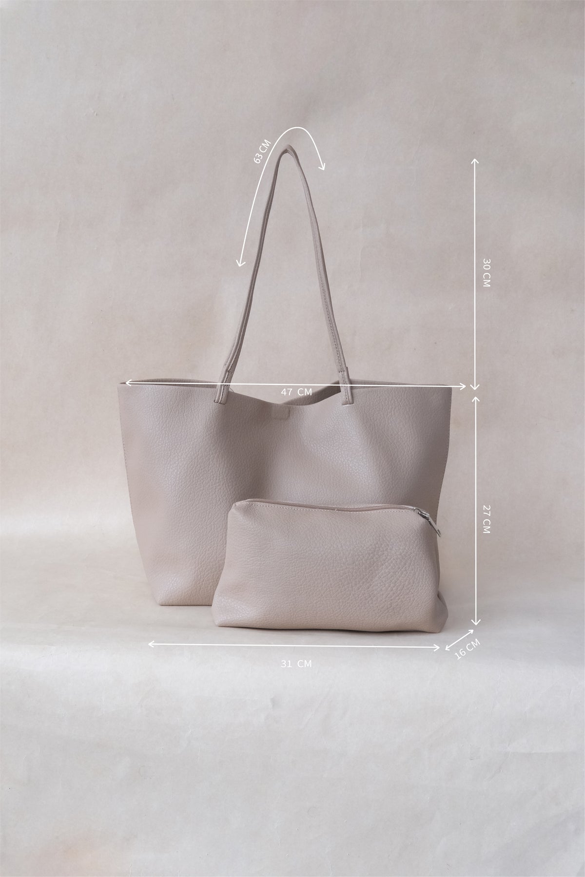 Ara Luxe Shoulder Tote - Khaki