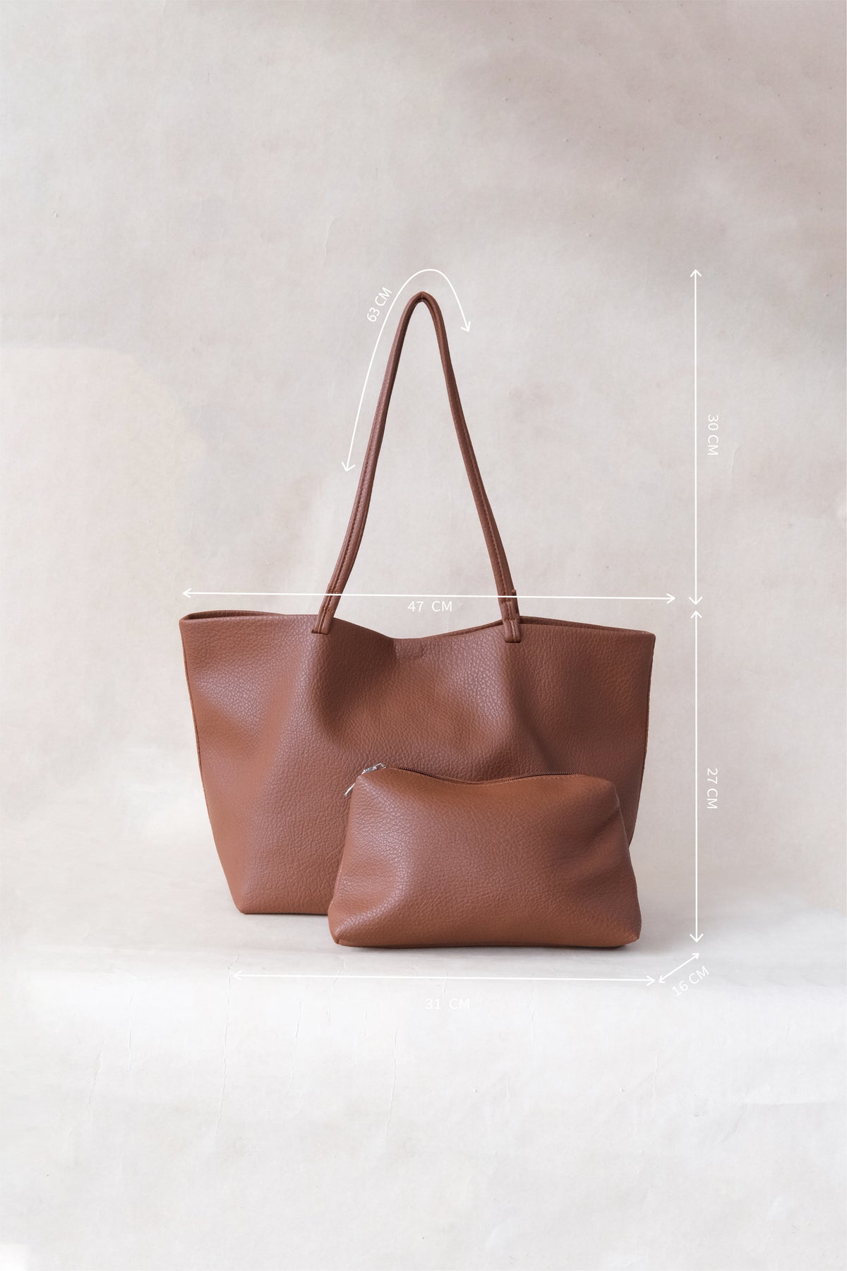 Ara Luxe Shoulder Tote - Chestnut