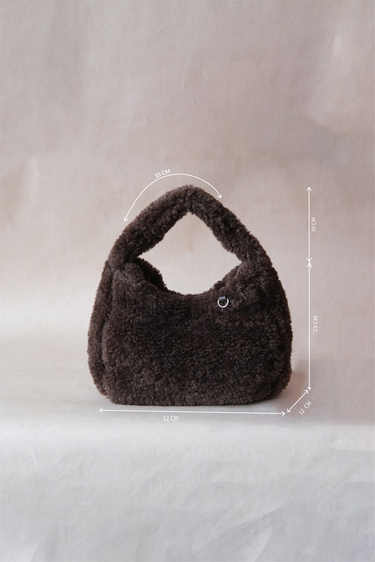 Velour Teddy Handbag - Coffee