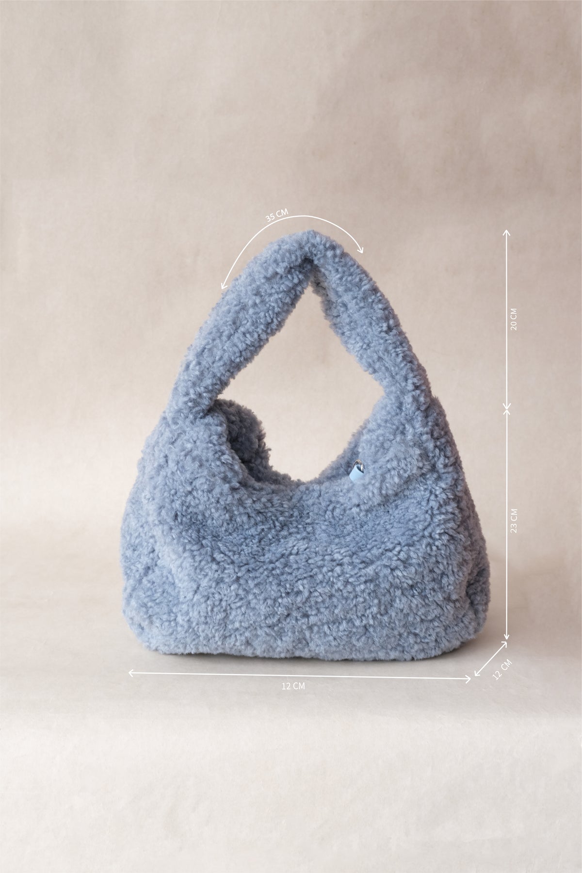 Velour Teddy Handbag - Baby Blue