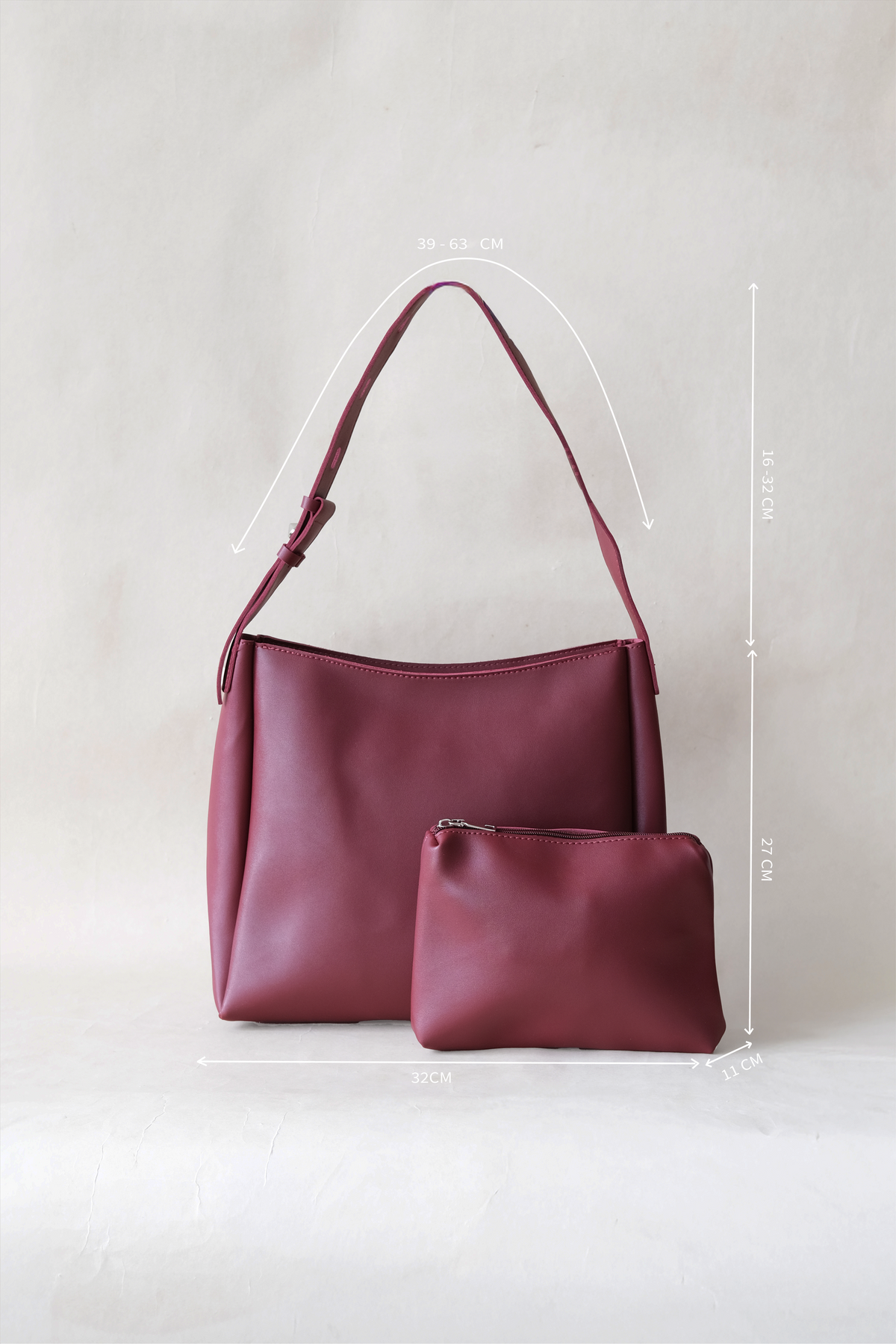 The Elara Tote - Wine Red