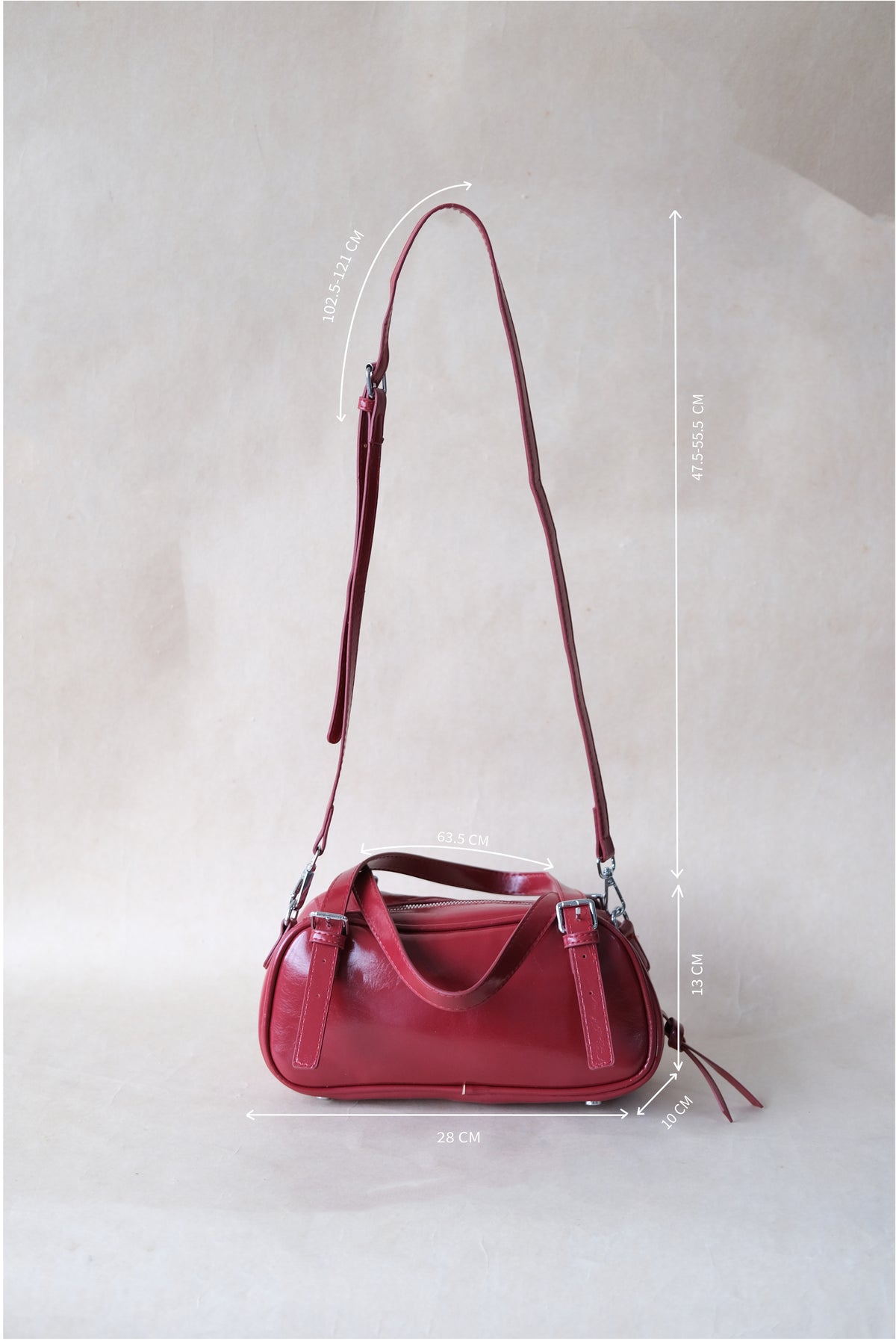Vintage Baguette Shoulder Bag - Red
