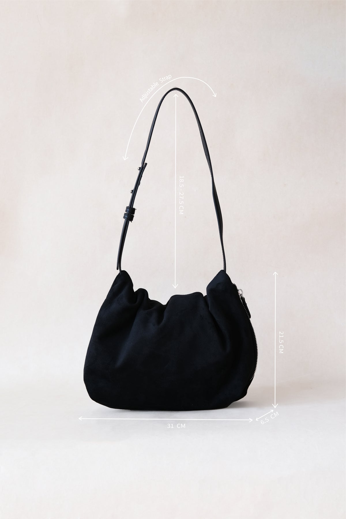 Classic Ruched Bag - Classic Black