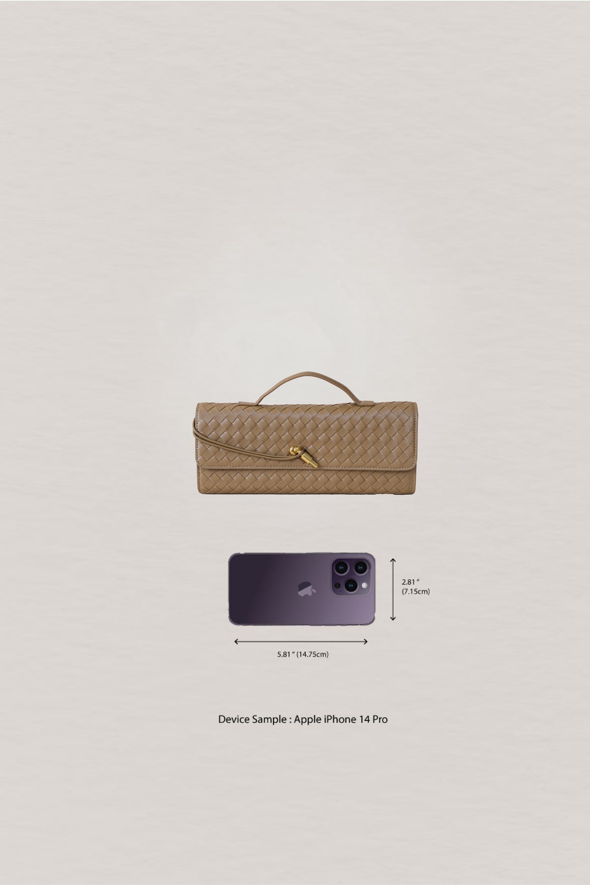 Artisan Crafted Flap Bag - Shinny Khaki