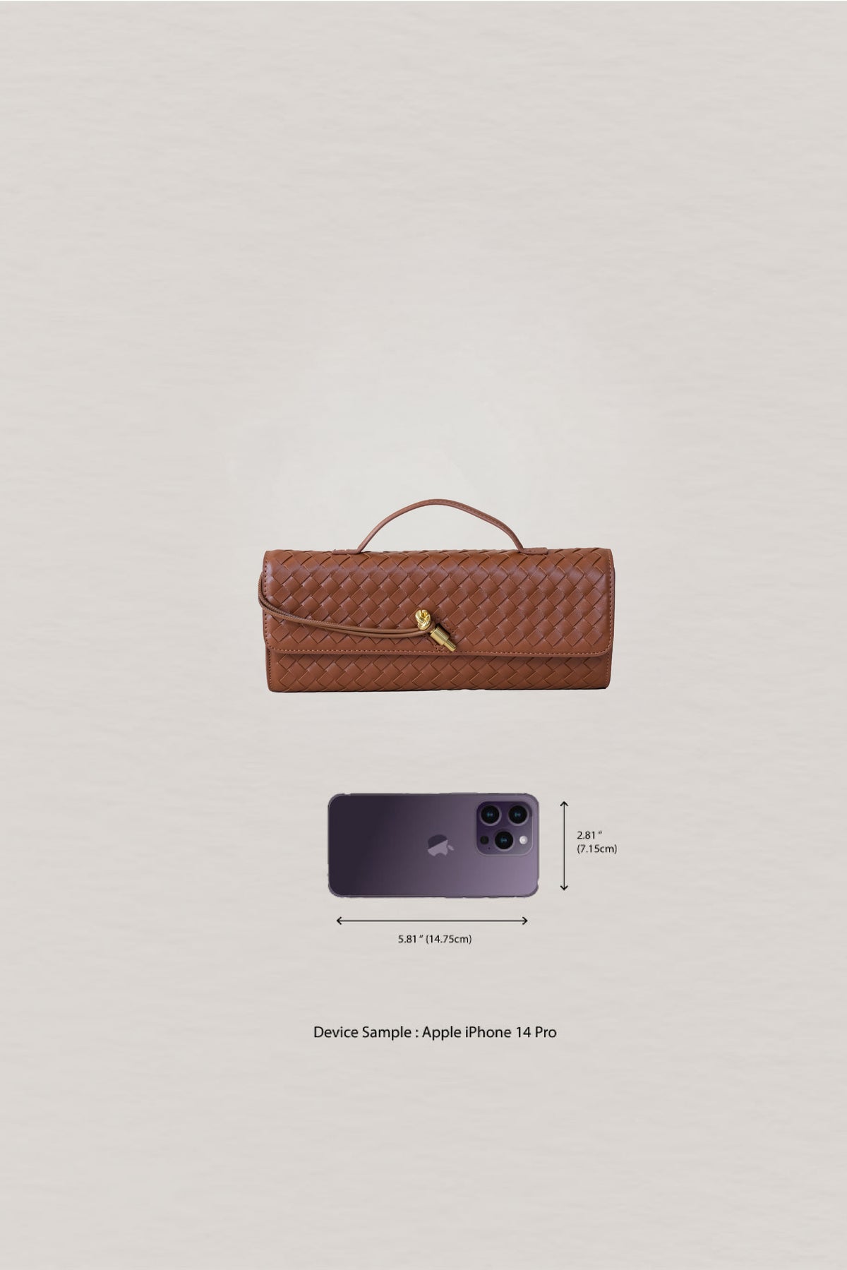 Artisan Crafted Flap Bag - Shinny Chestnut