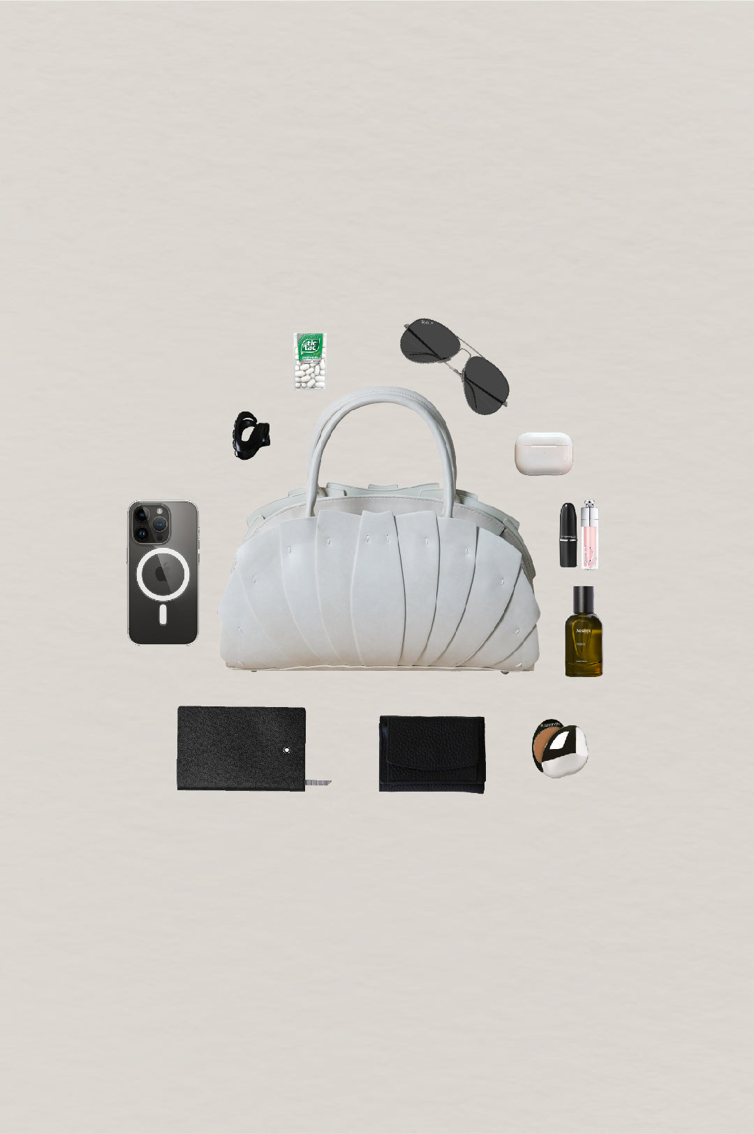 Artisan Lotus Grace Bag - White