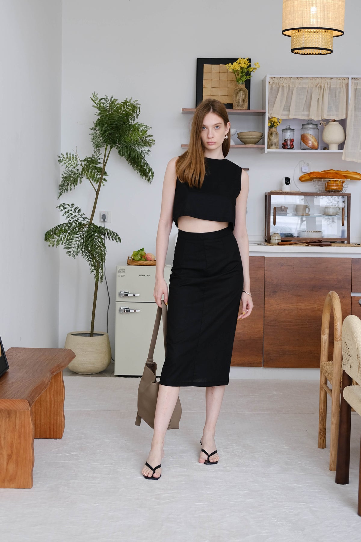French Crop Top In Black