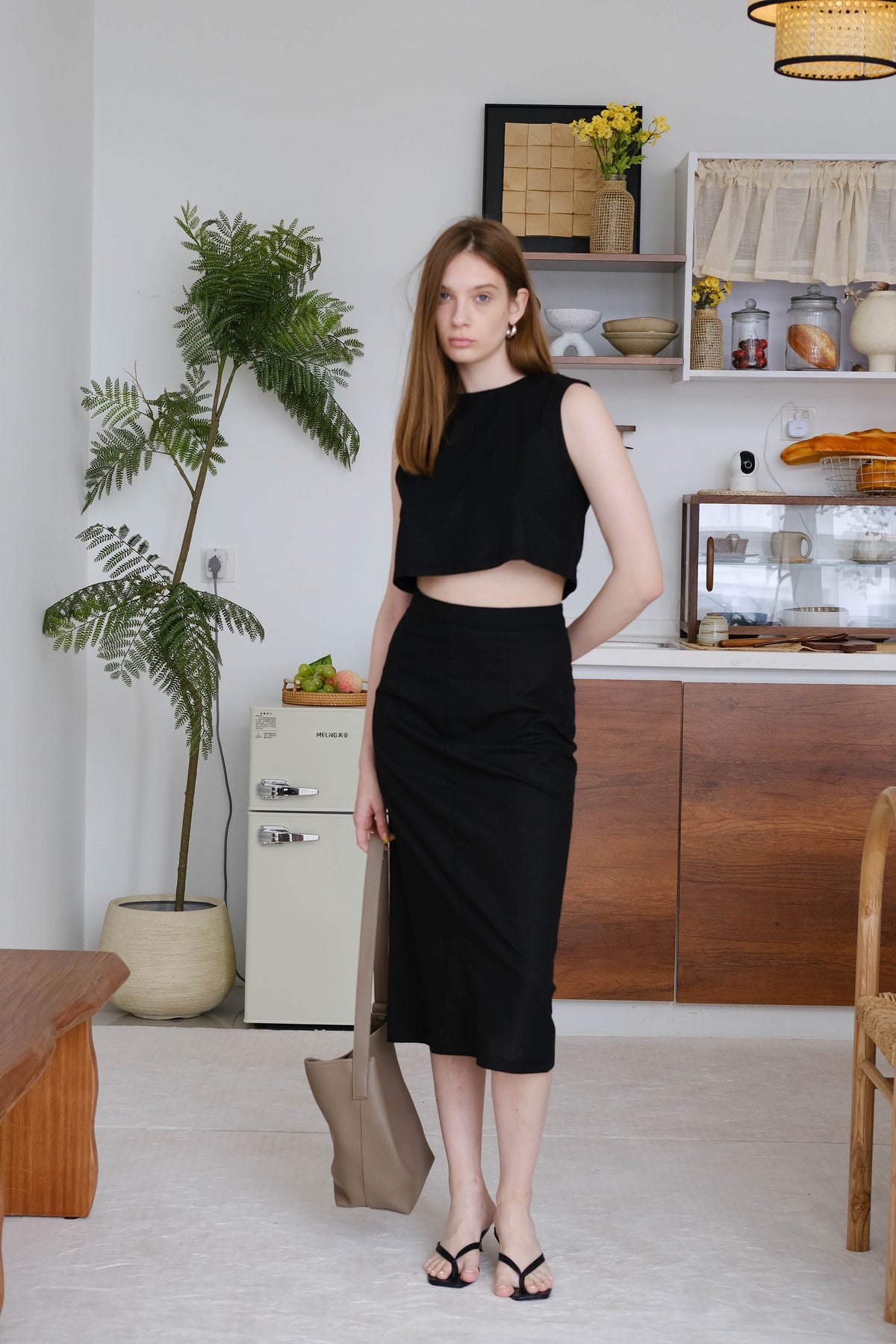 French Crop Top In Black
