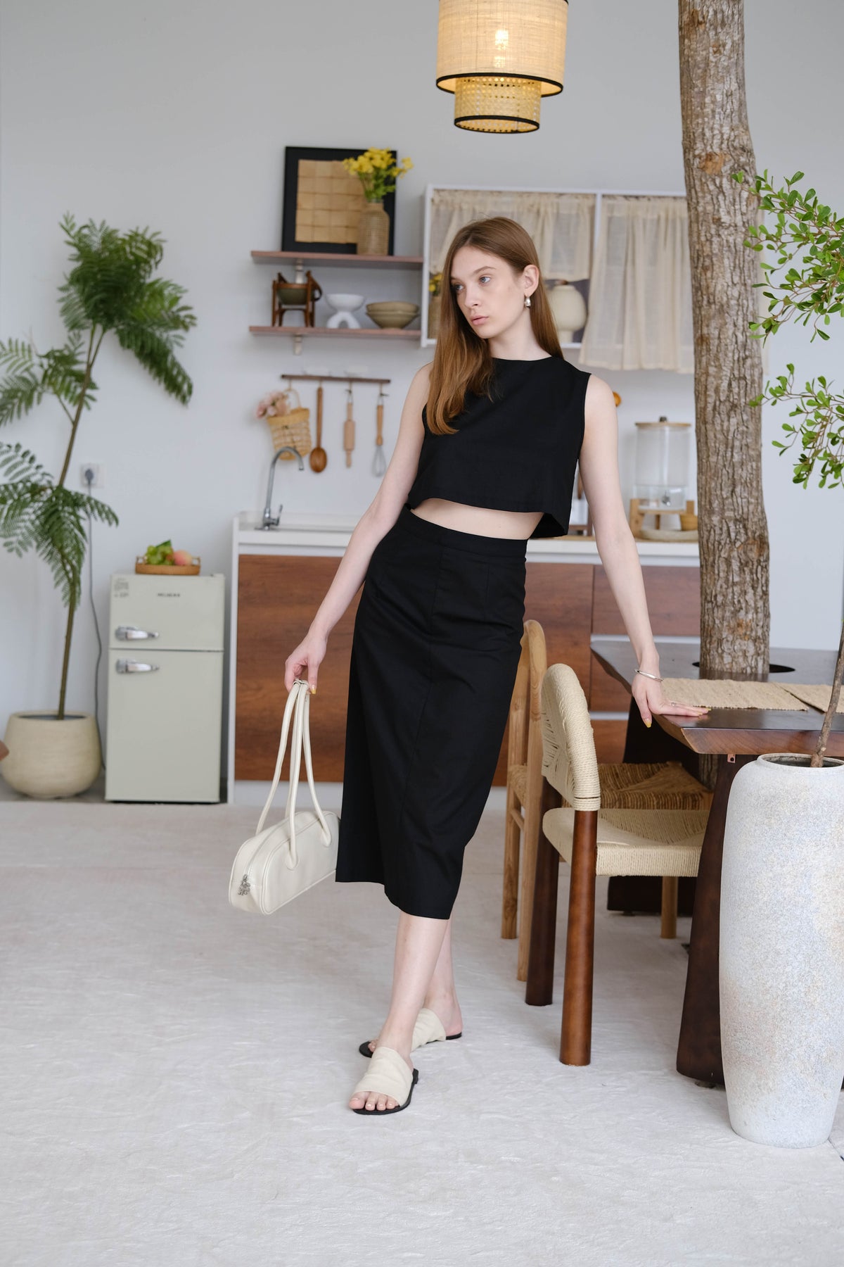 French Crop Top In Black