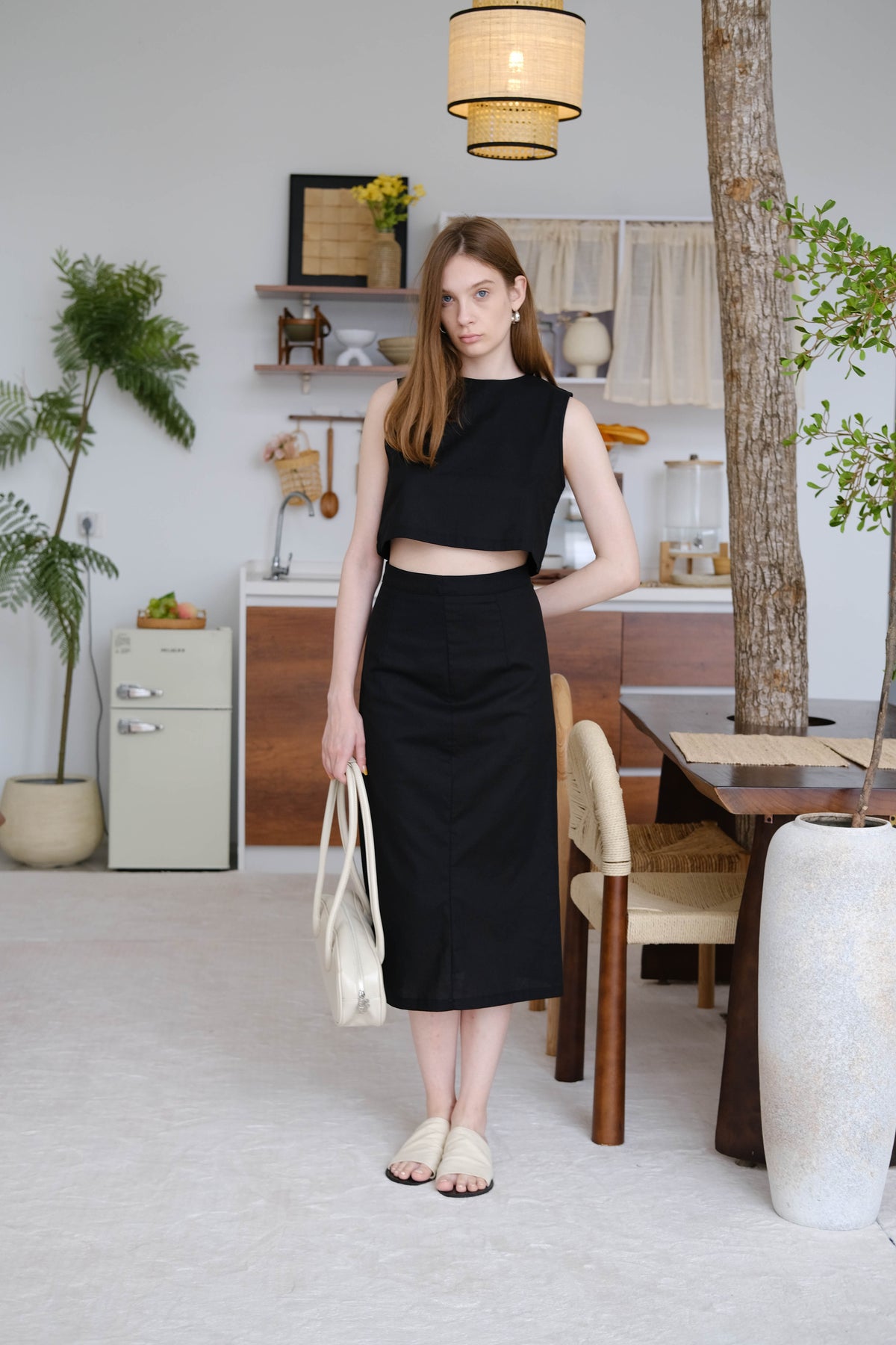 French Crop Top In Black