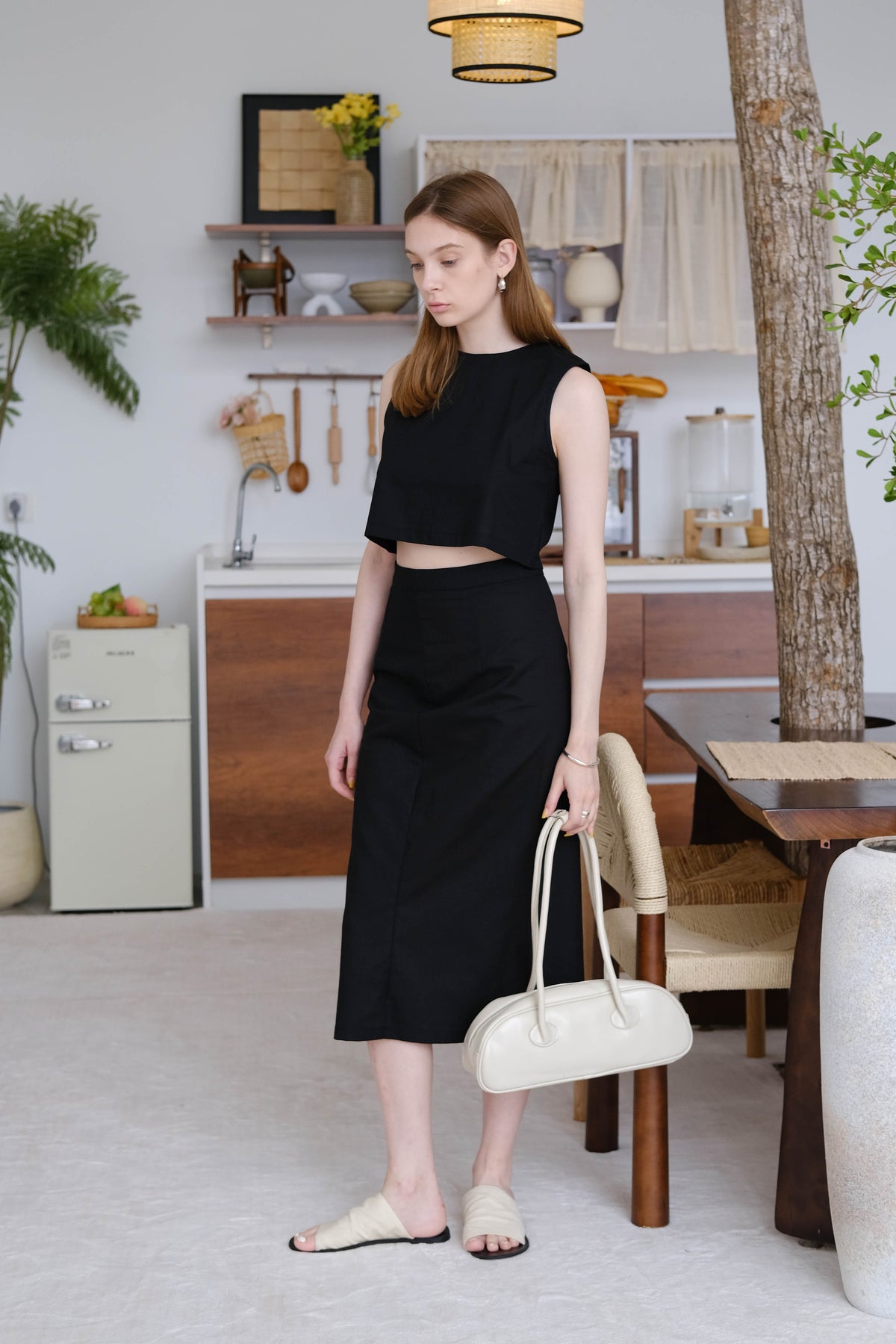 French Crop Top In Black
