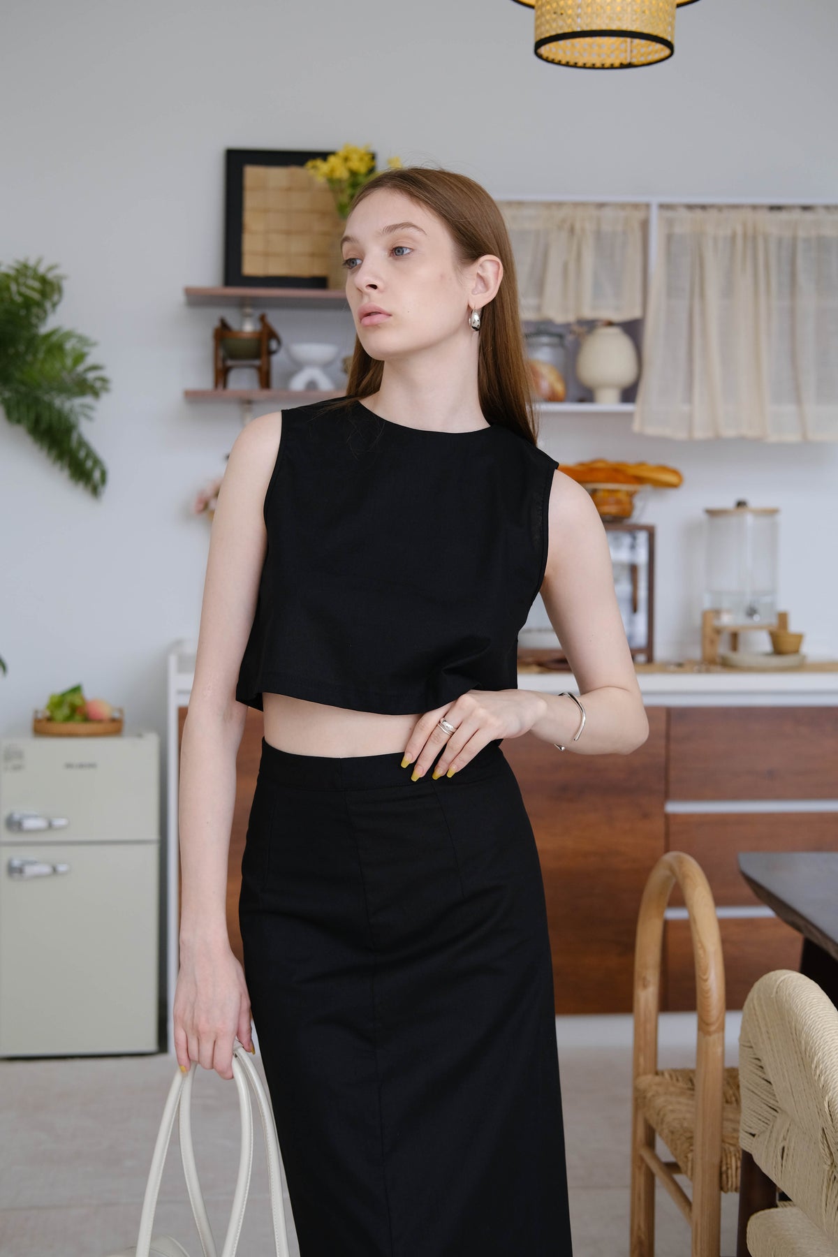 French Crop Top In Black