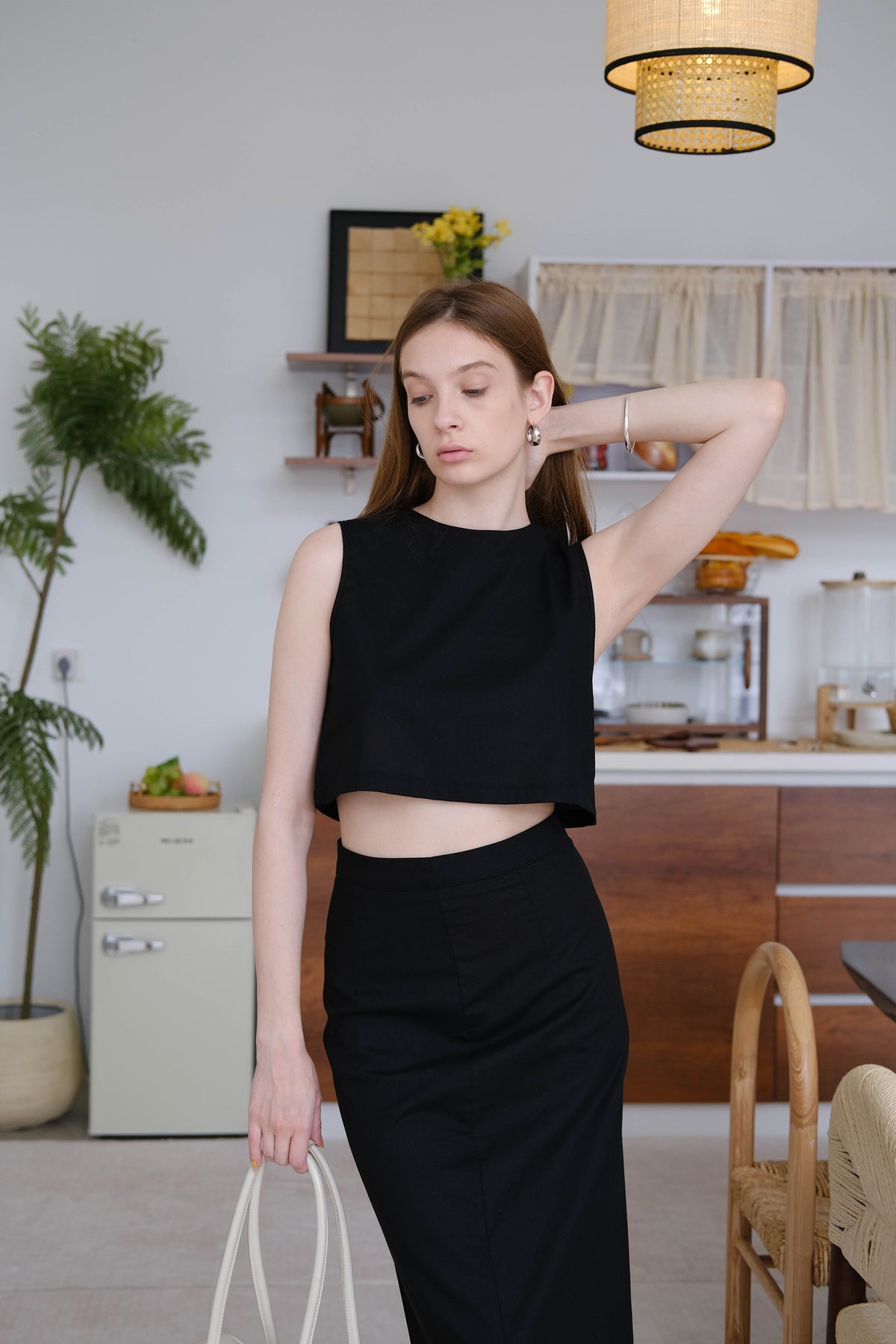 French Crop Top In Black