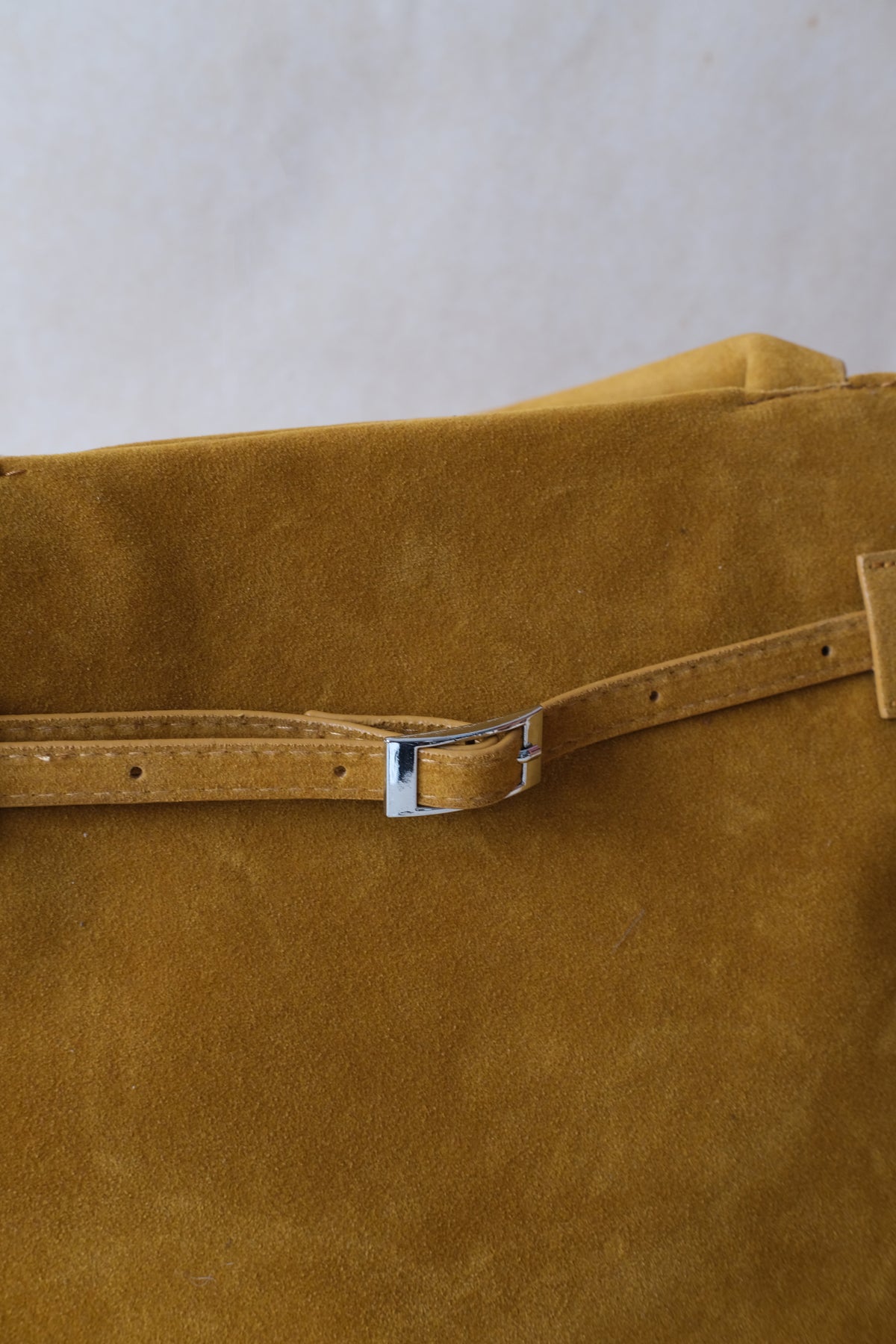 The Elegant Suede Bag In Yellow