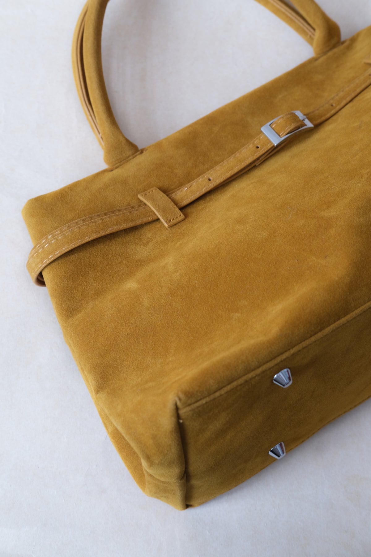The Elegant Suede Bag In Yellow