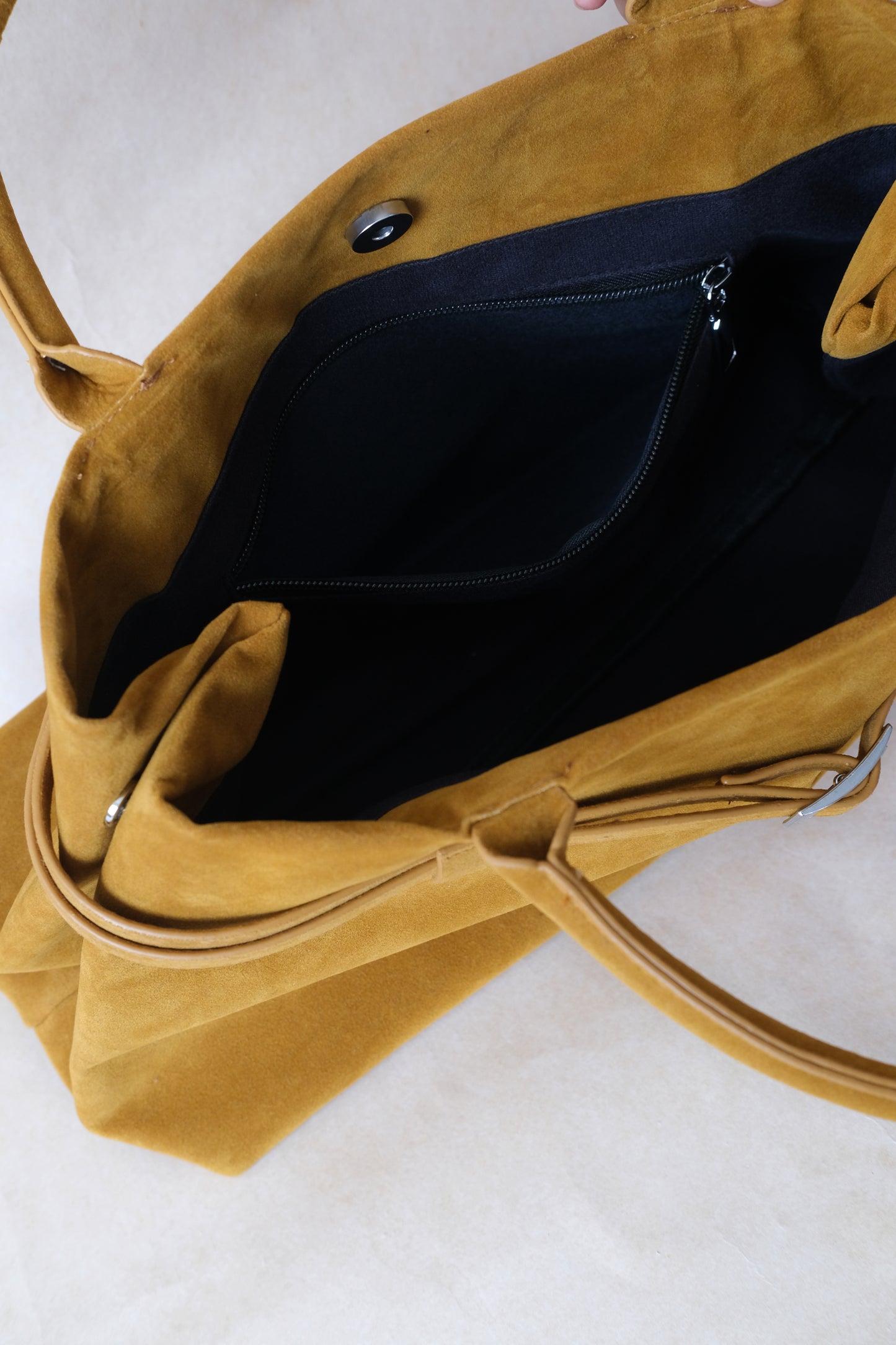 The Elegant Suede Bag In Yellow
