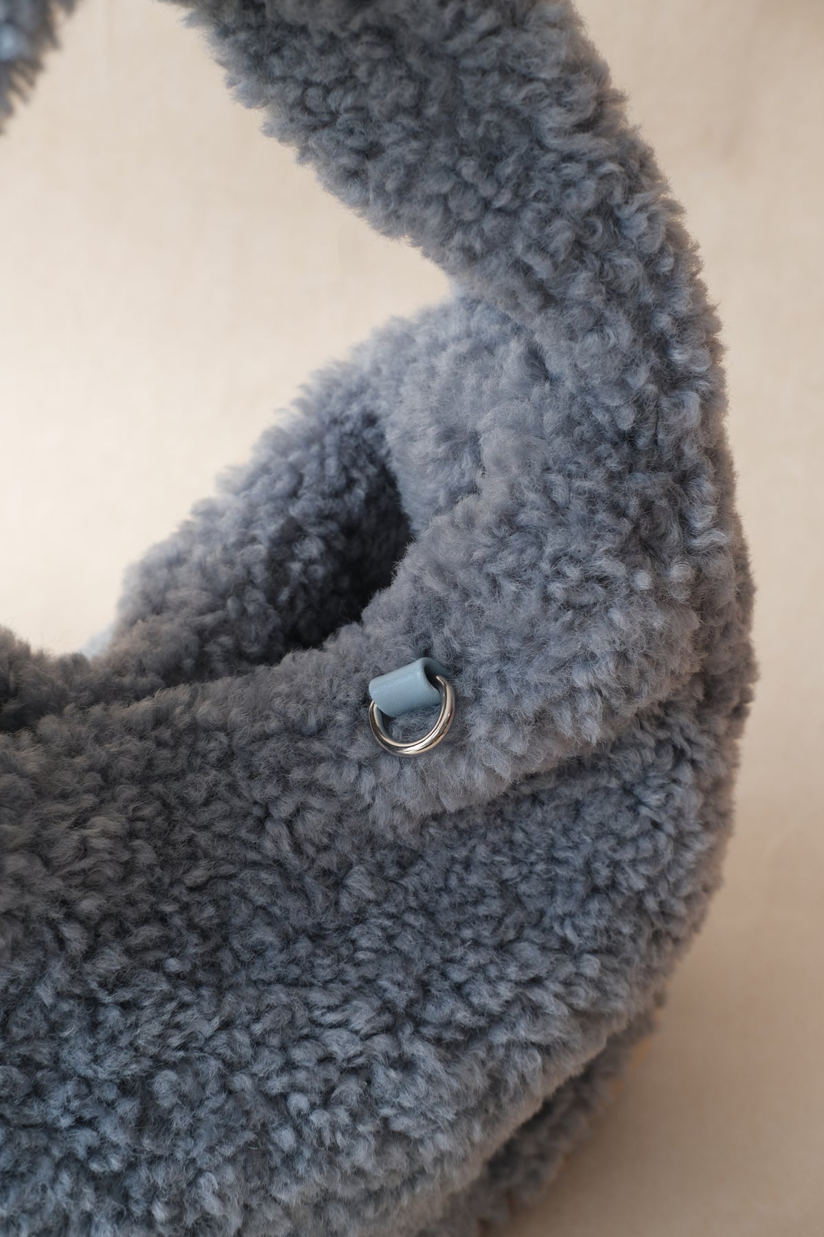 Velour Teddy Handbag - Baby Blue