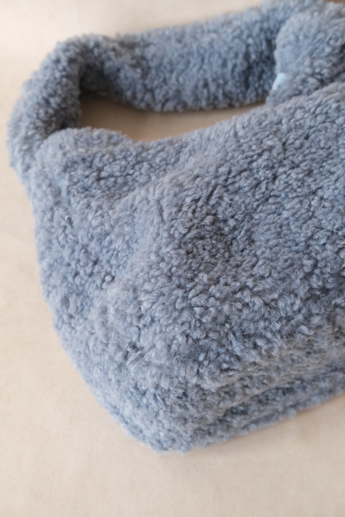 Velour Teddy Handbag - Baby Blue