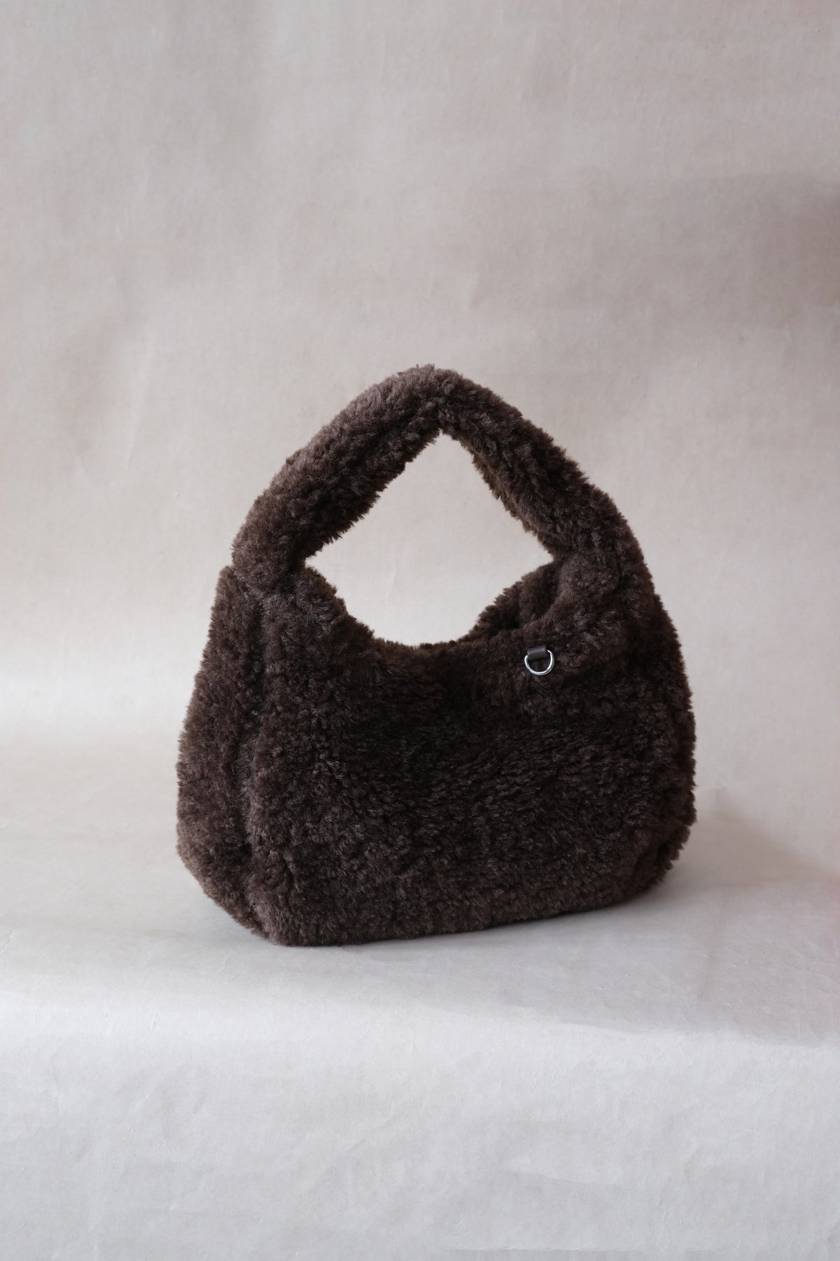 Velour Teddy Handbag - Coffee