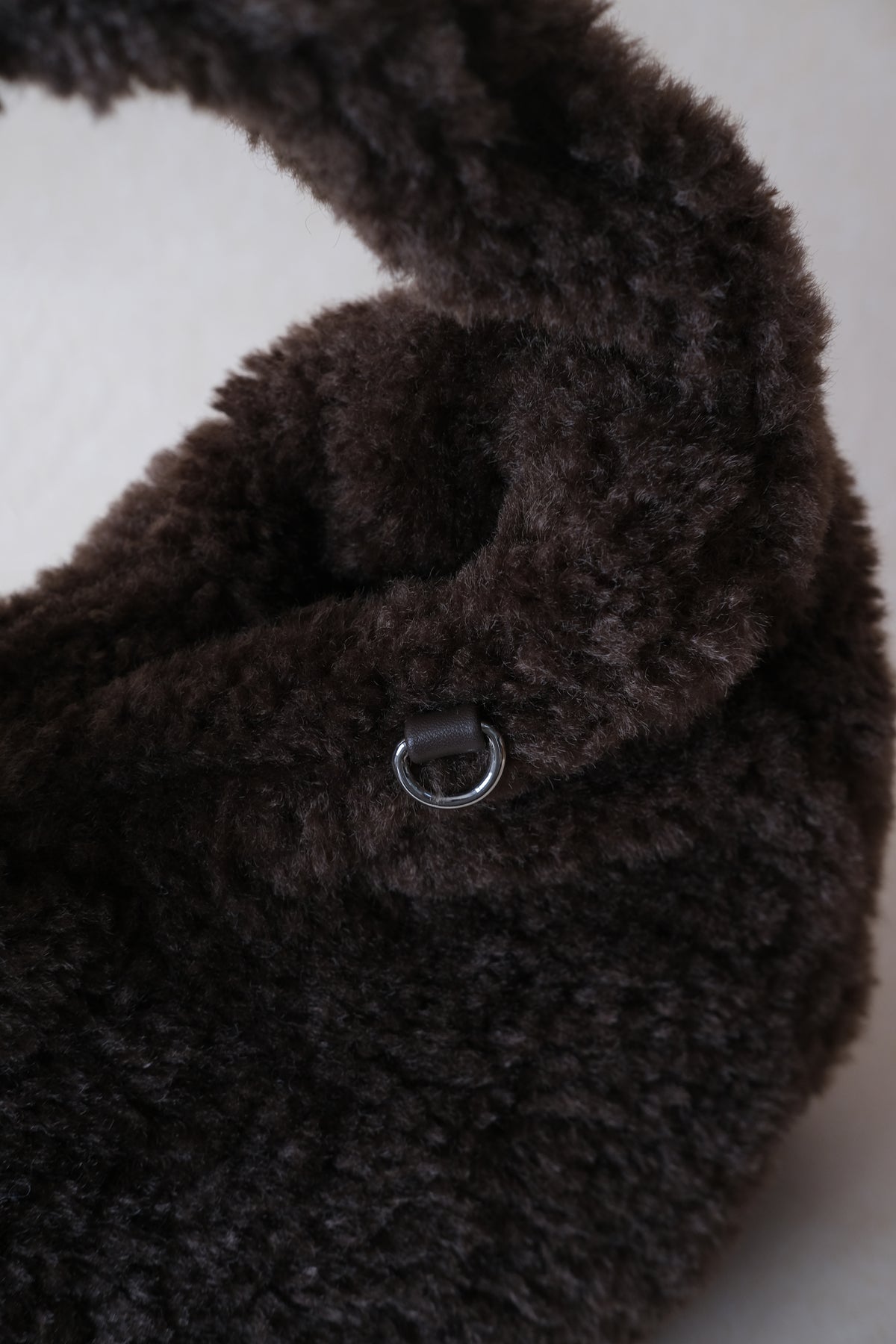 Velour Teddy Handbag - Coffee