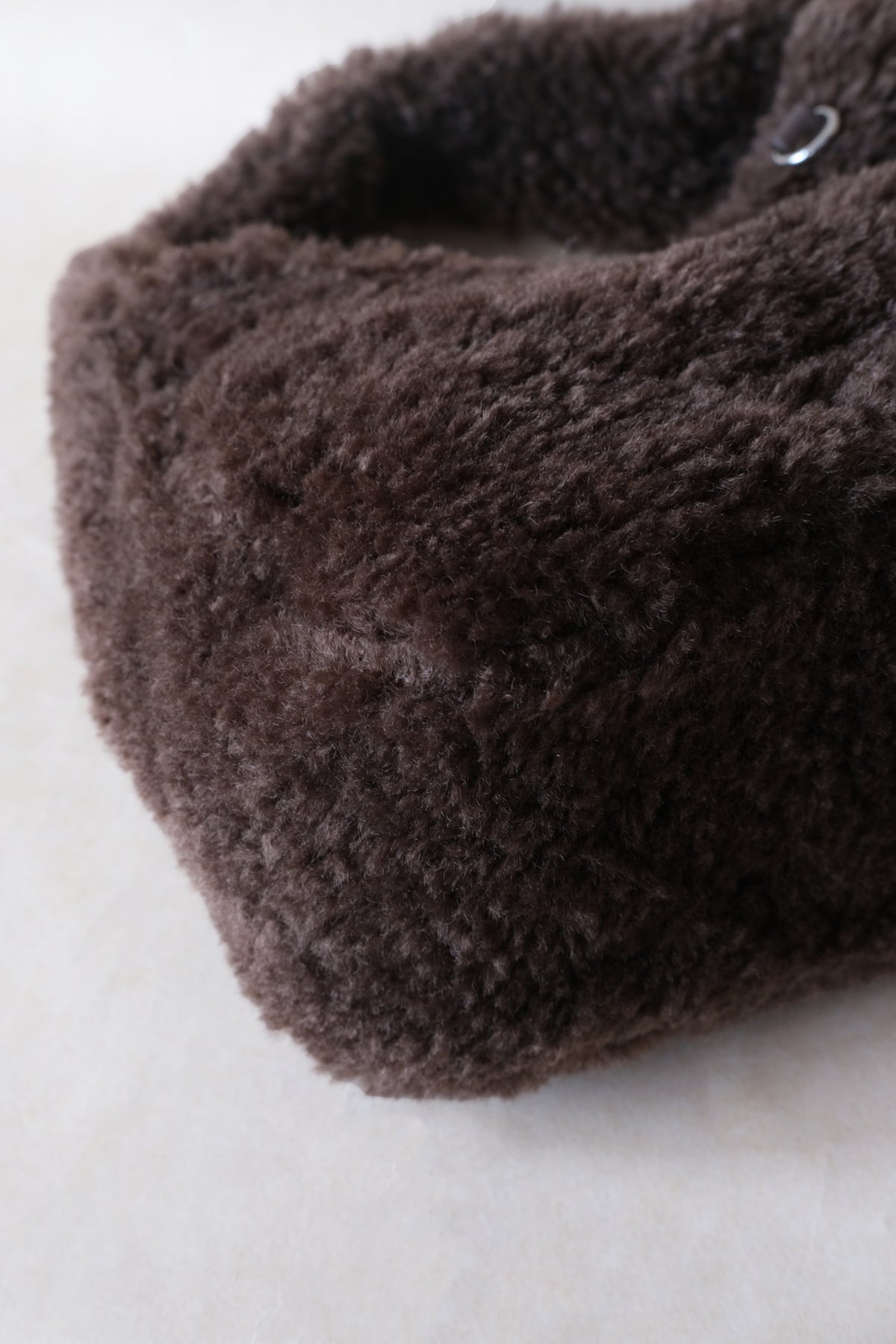 Velour Teddy Handbag - Coffee