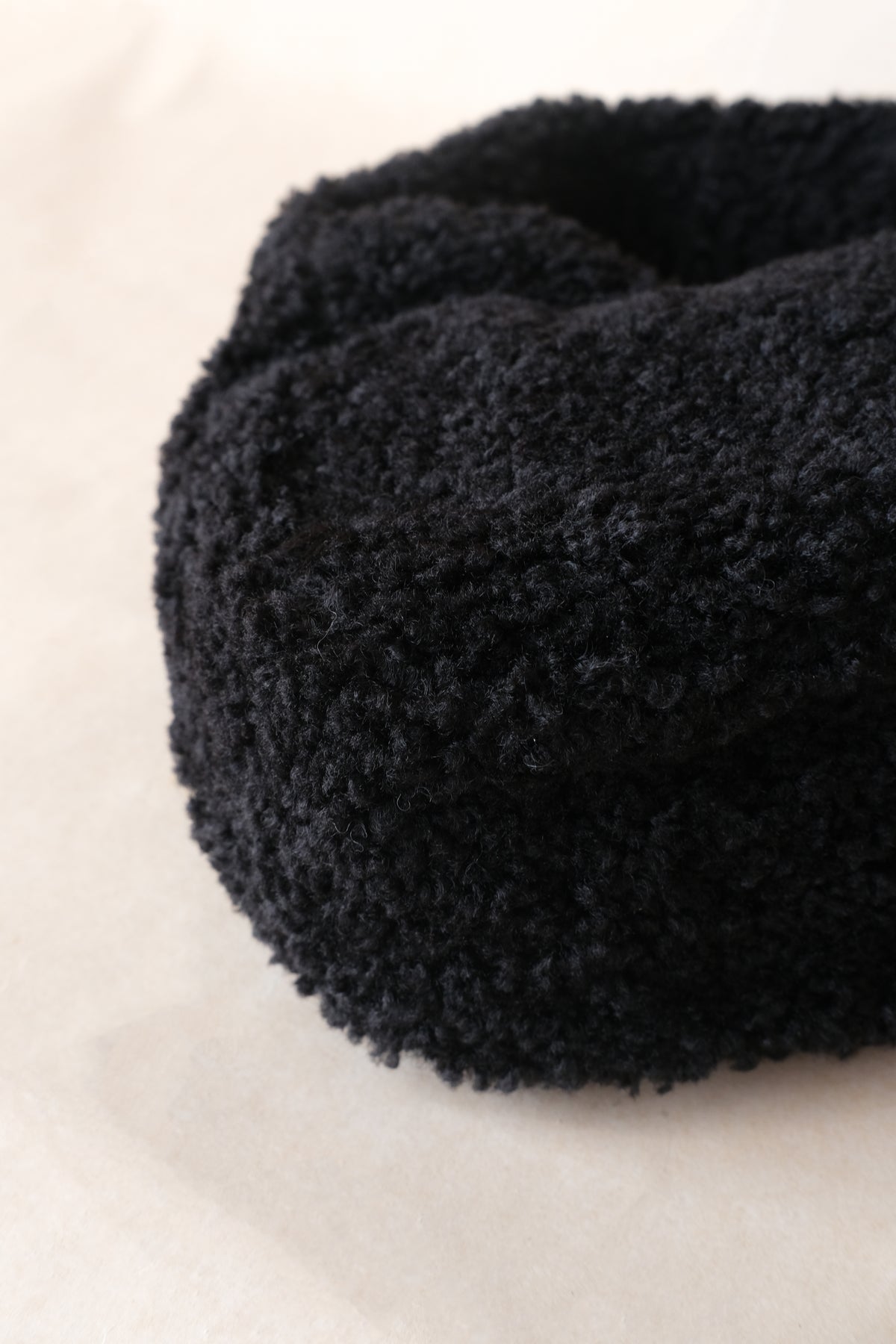 Velour Teddy Handbag - Classic Black