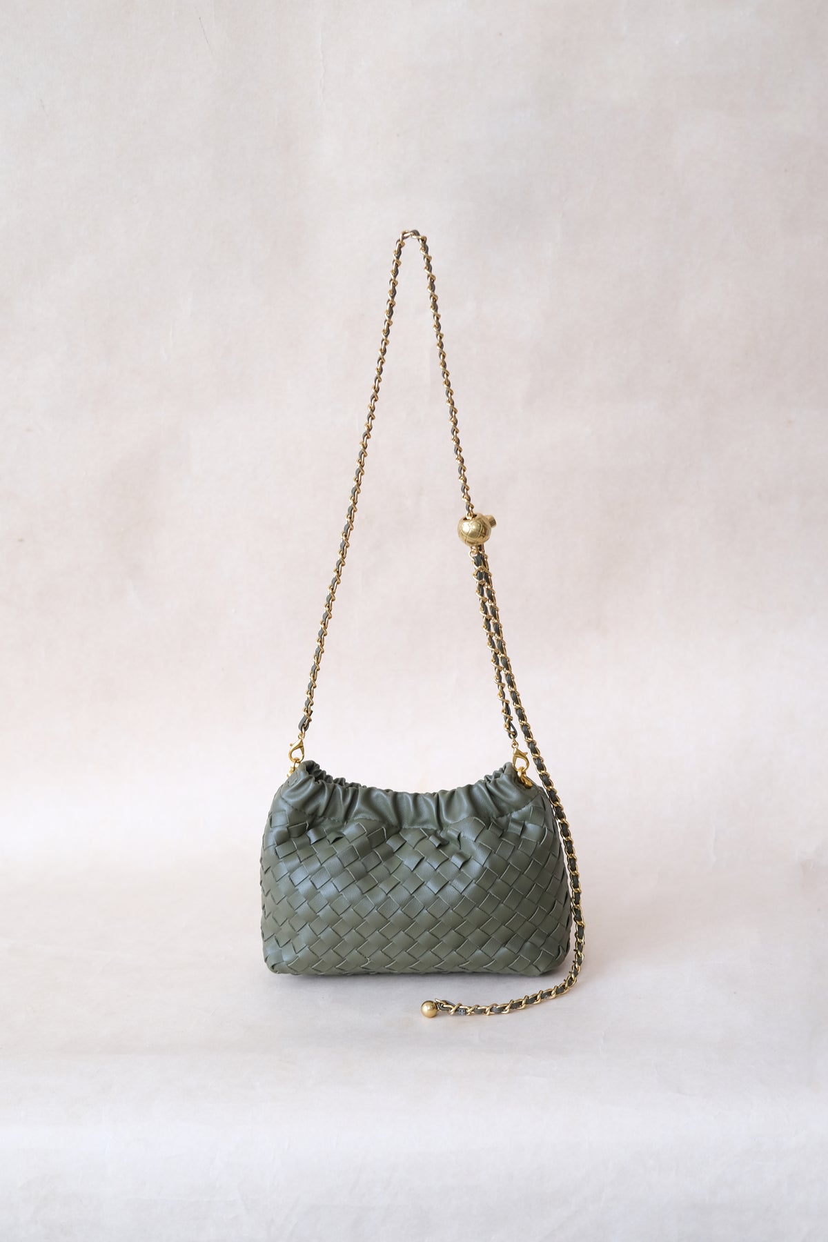 Artisan Signature Cloud Bag - Shinny Olive Green