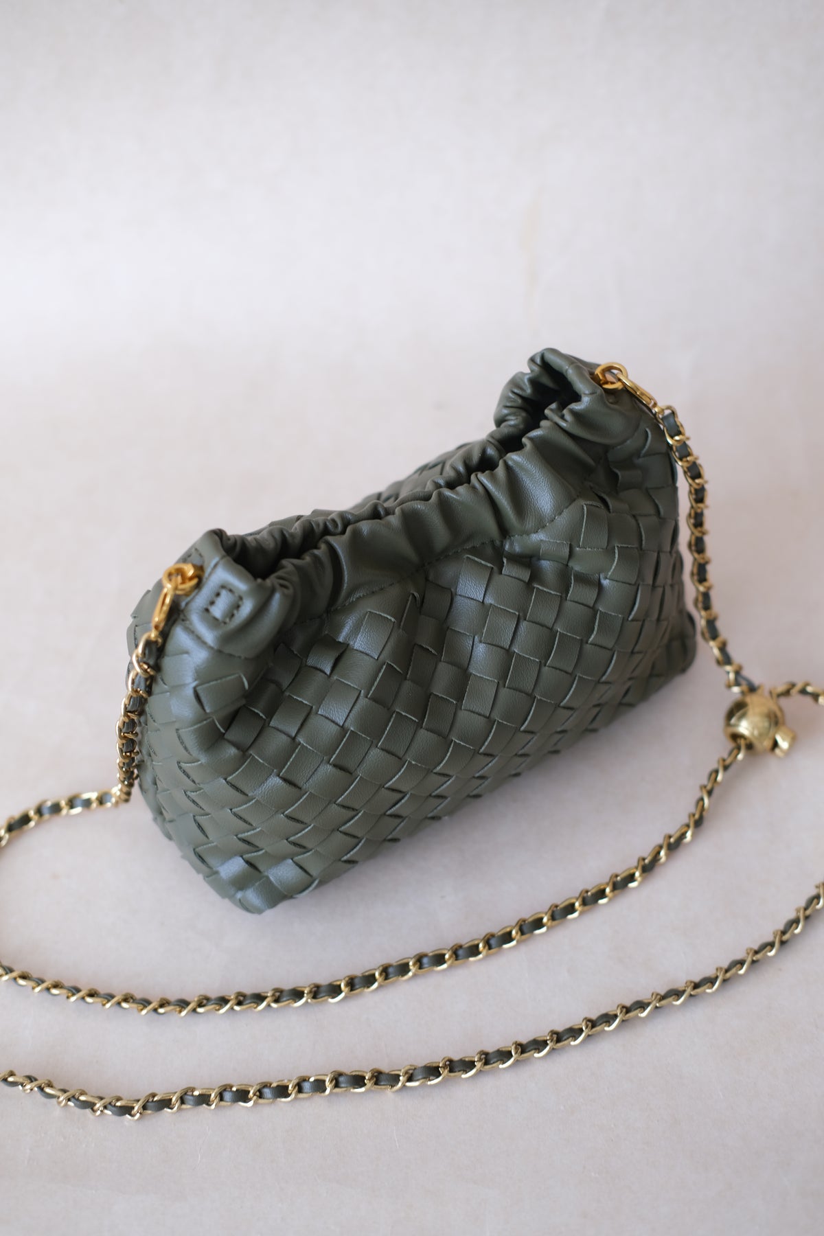 Artisan Signature Cloud Bag - Shinny Olive Green