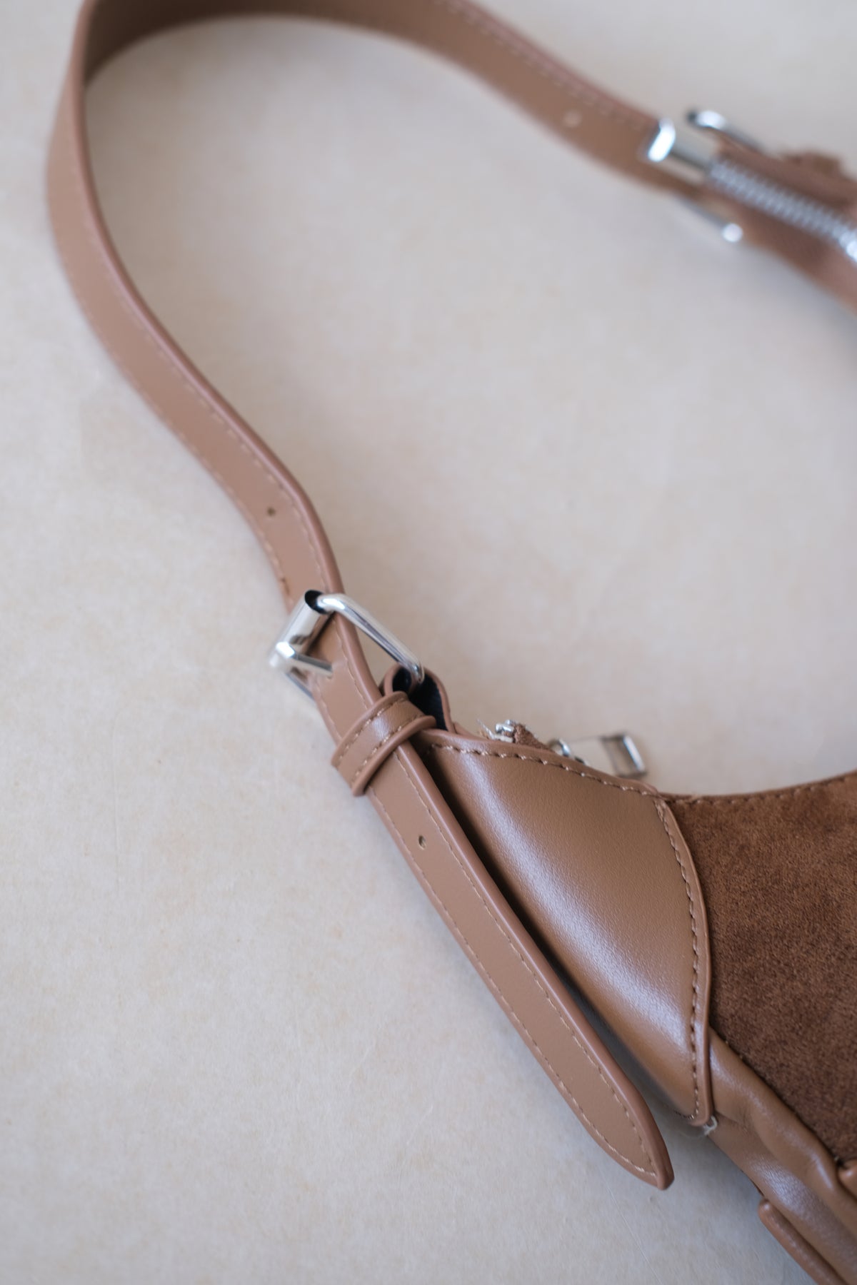 Classic Velvet Saddle Handbag - Coffee