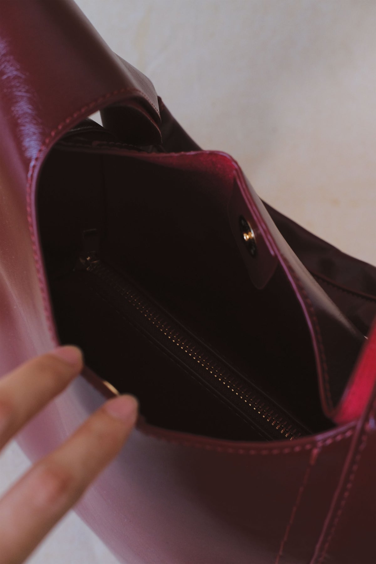 The Margaux Tote - Wine Red