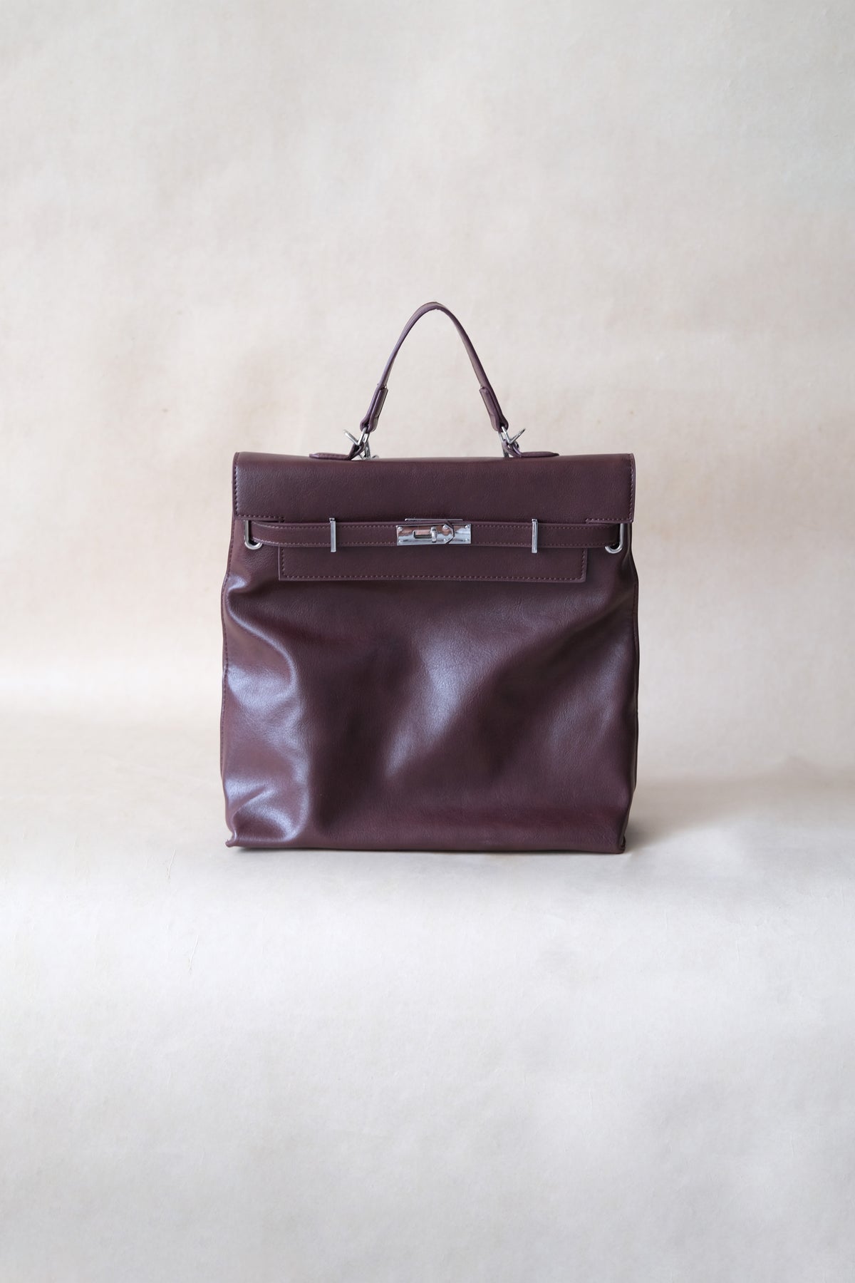 The Vivienne Backpack Tote - Wine Red