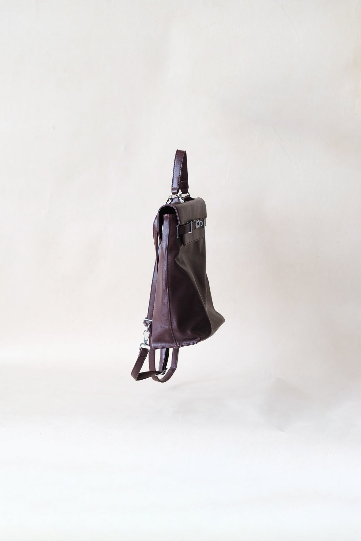 The Vivienne Backpack Tote - Wine Red