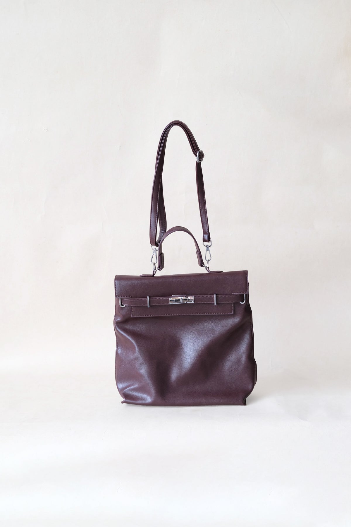 The Vivienne Backpack Tote - Wine Red