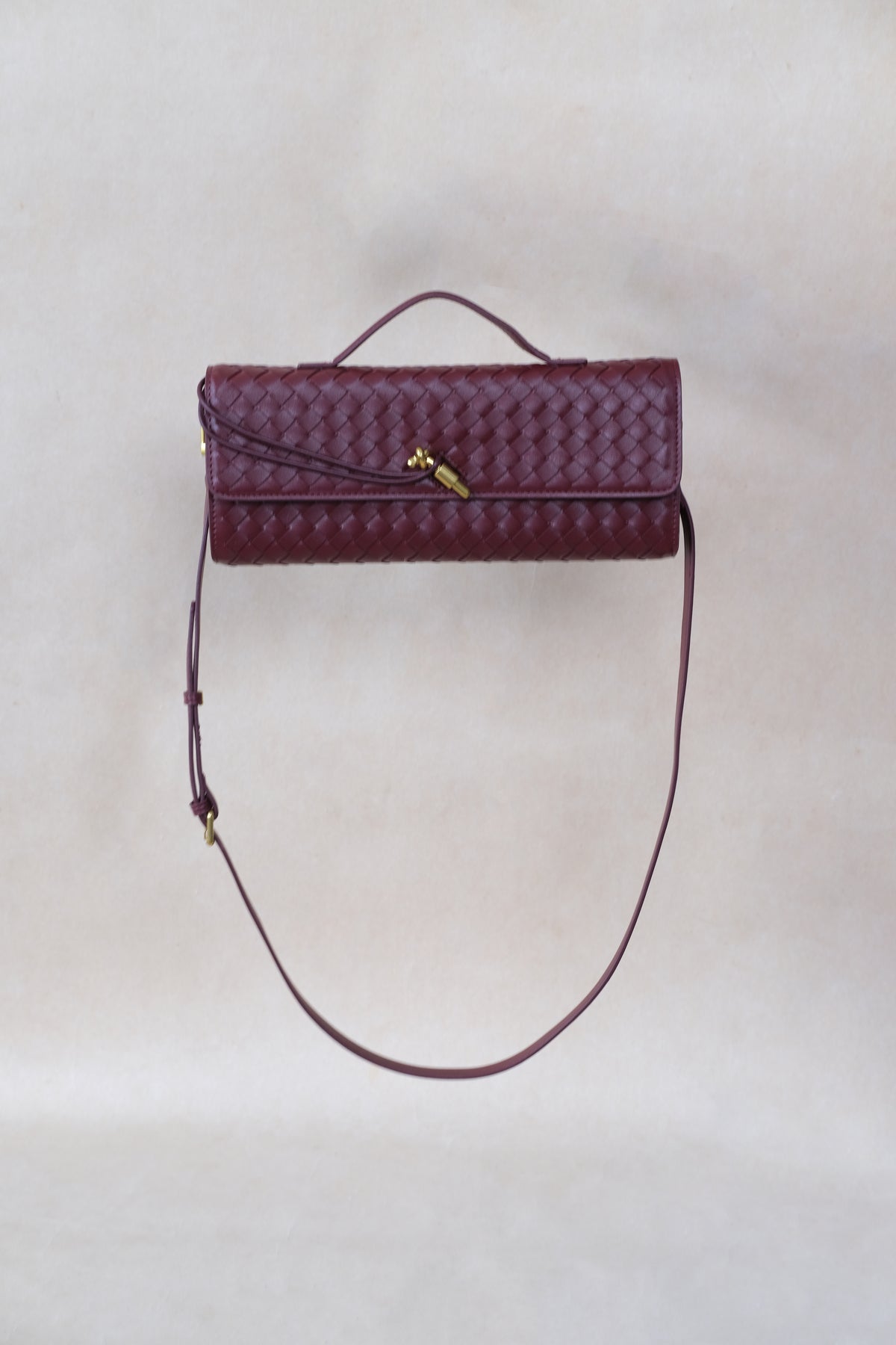 Artisan Crafted Flap Bag - Wine Red