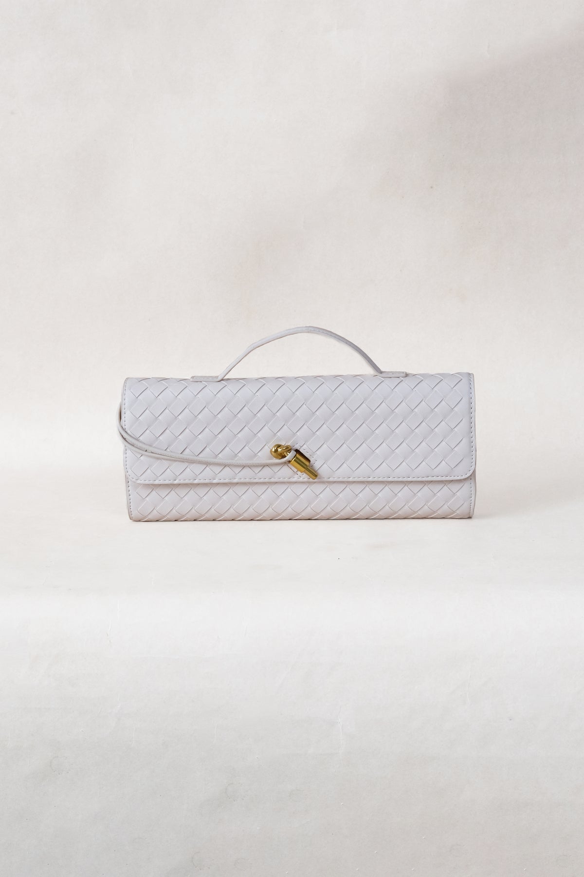 Artisan Crafted Flap Bag - Cream White