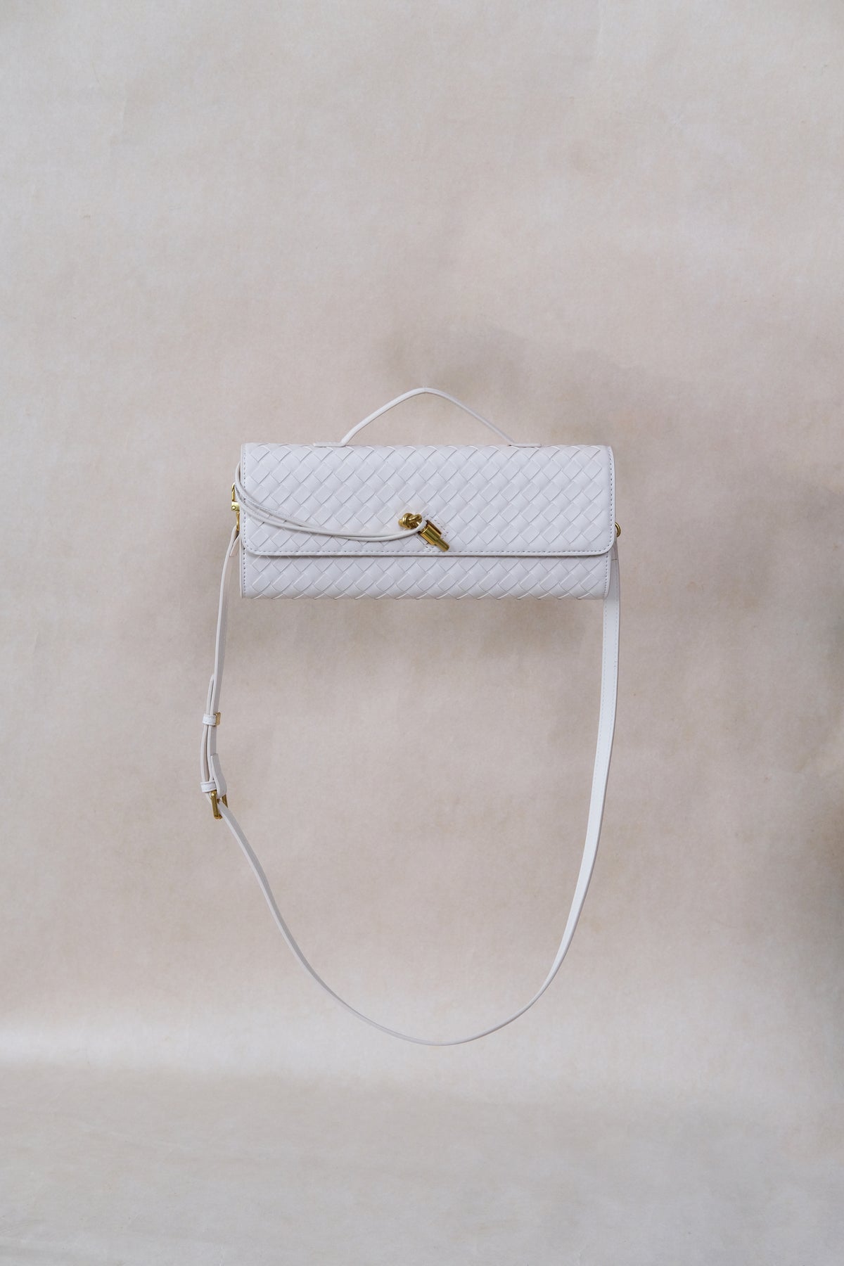 Artisan Crafted Flap Bag - Cream White