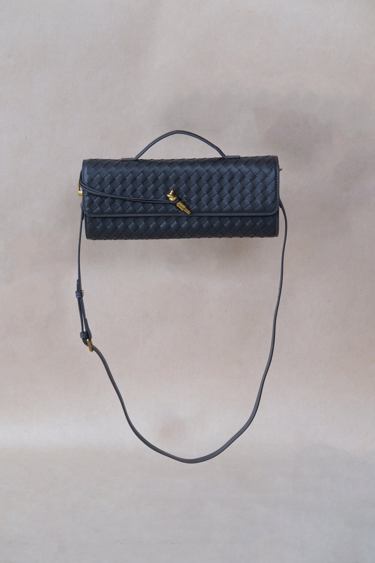 Artisan Crafted Flap Bag - Gunmetal Gray