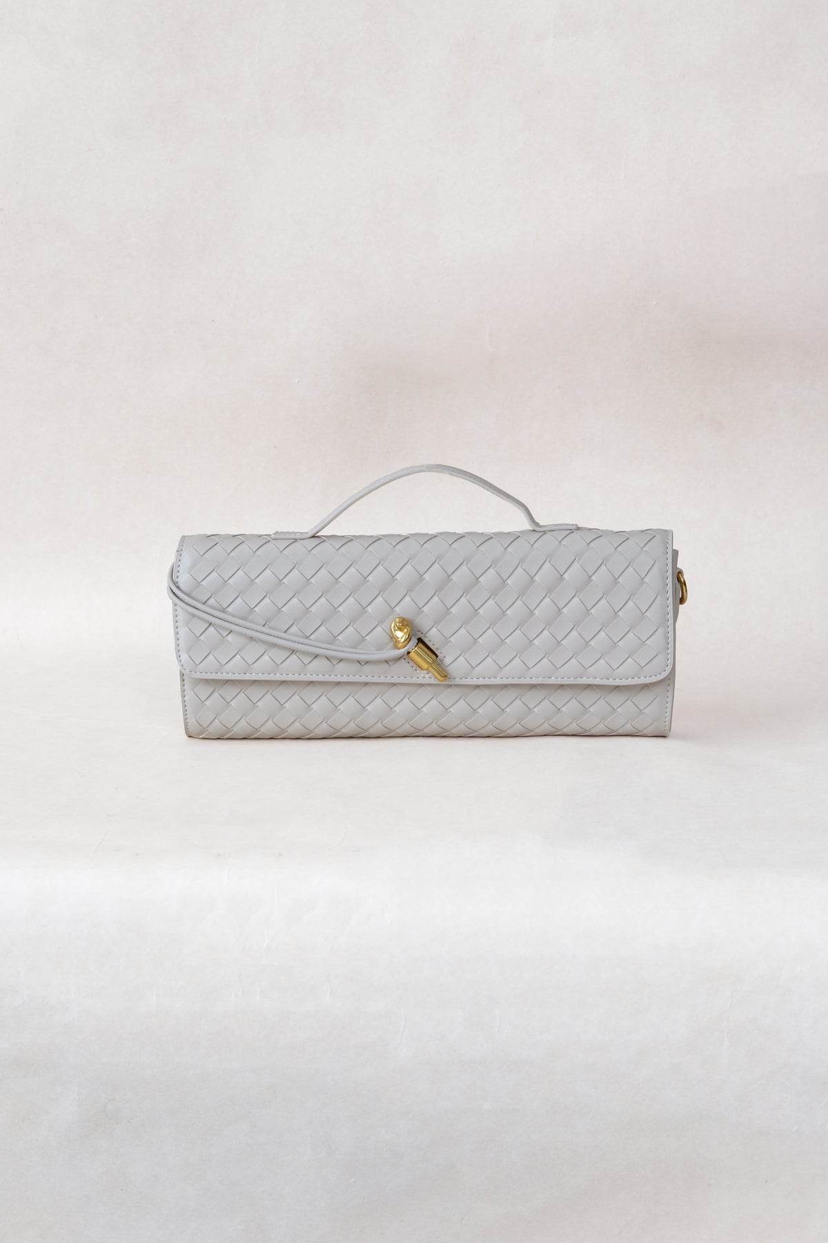 Artisan Crafted Flap Bag - White Sand