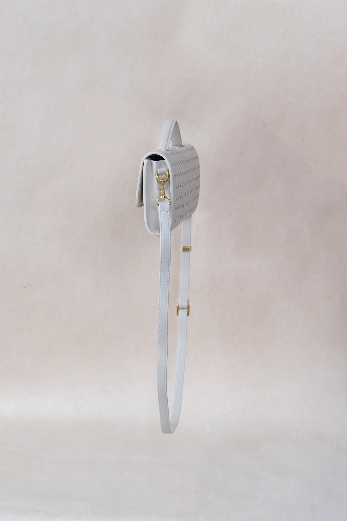 Artisan Crafted Flap Bag - White Sand